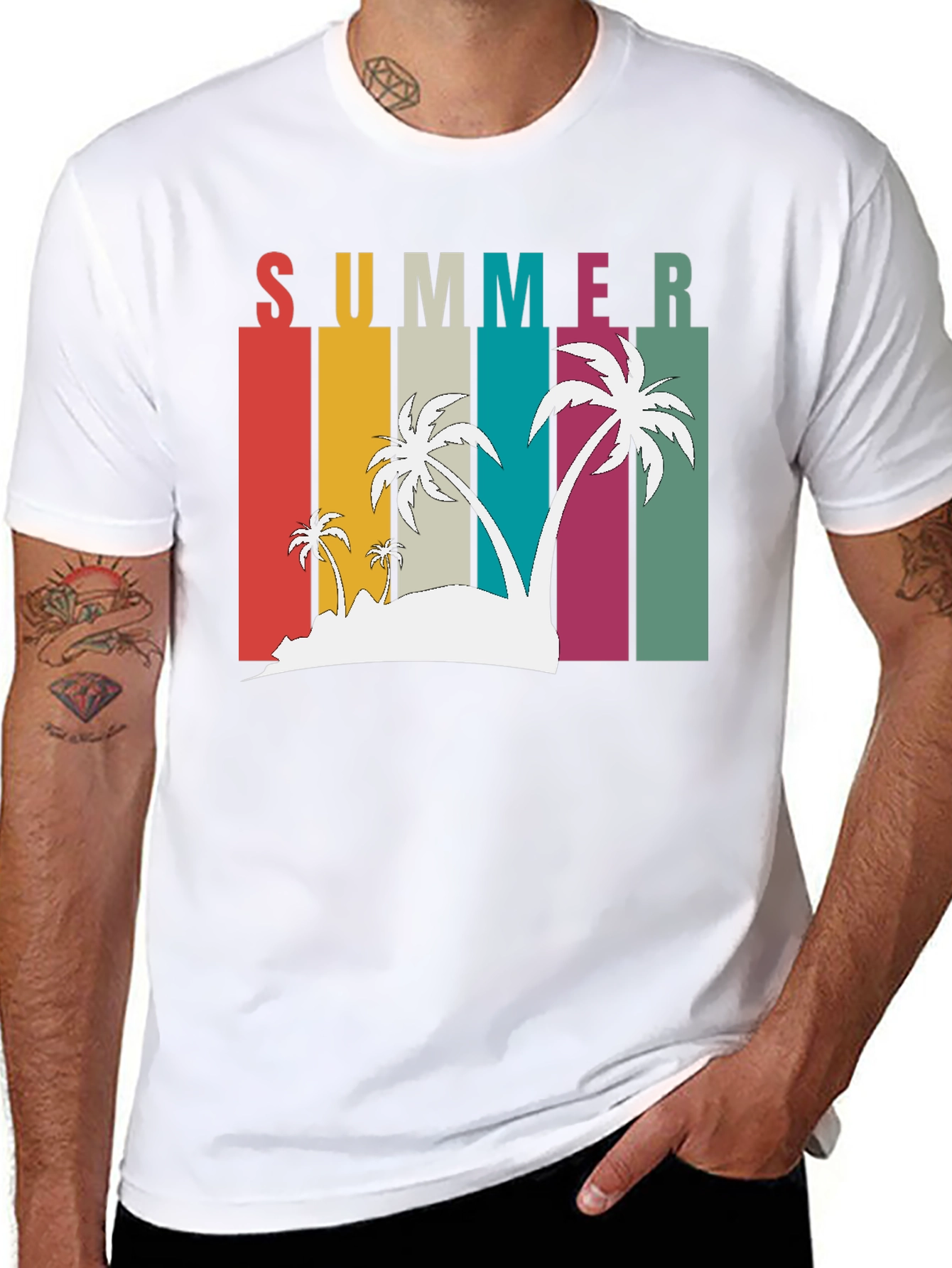 Retro Summer Palm Tee
