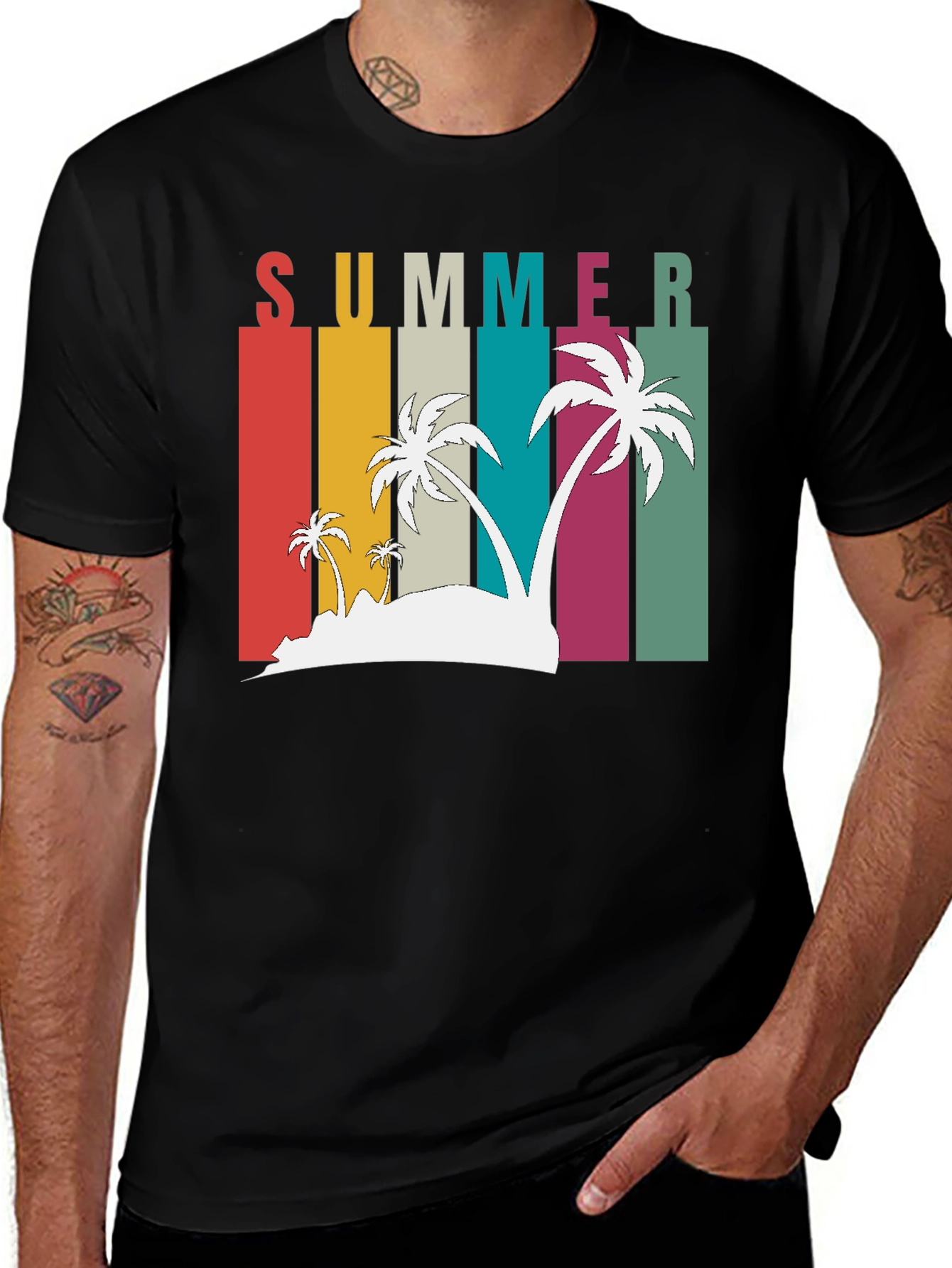 Retro Summer Palm Tee