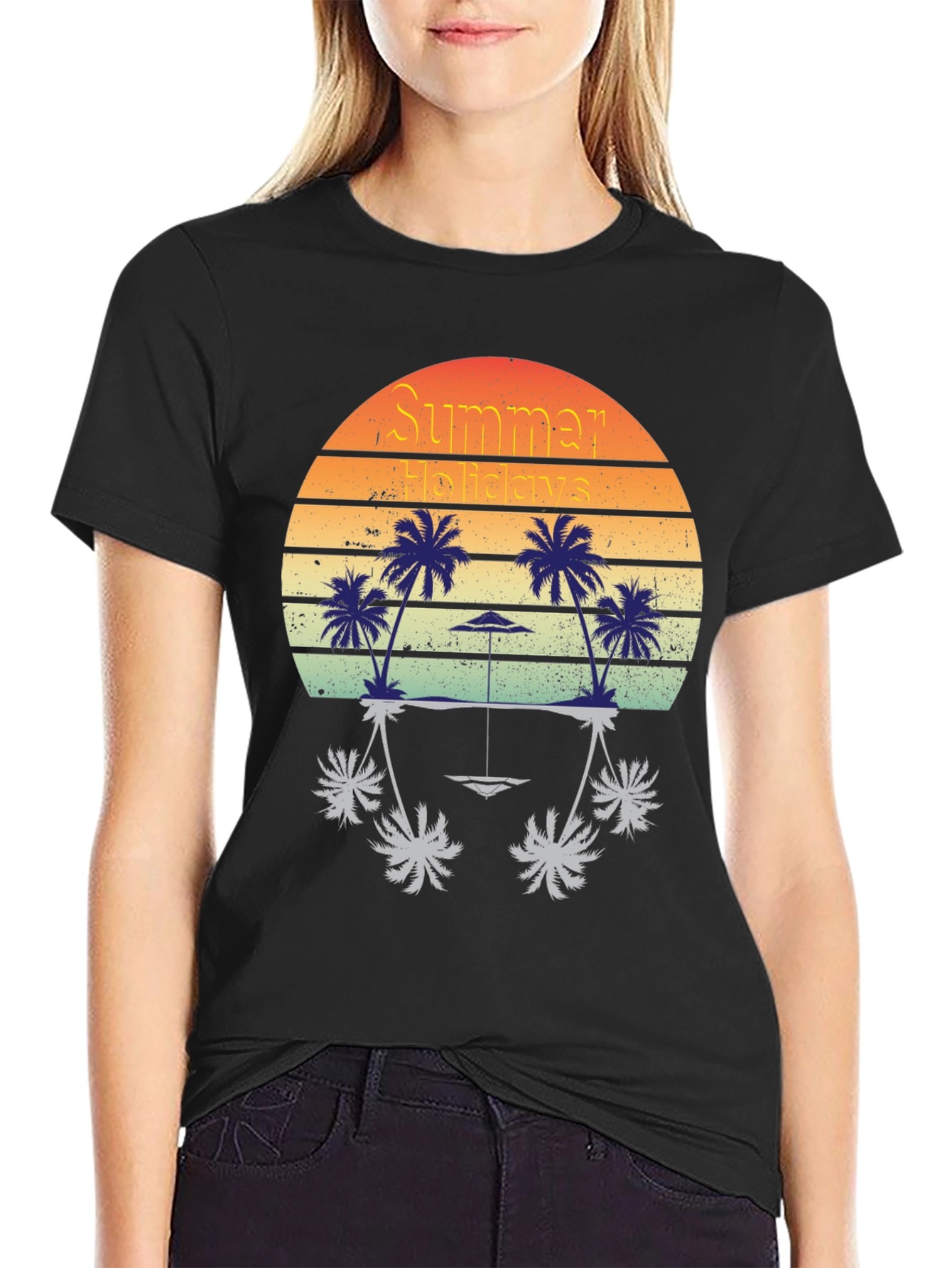 Summer Holidays Graphic T-Shirt - Retro Beach Design