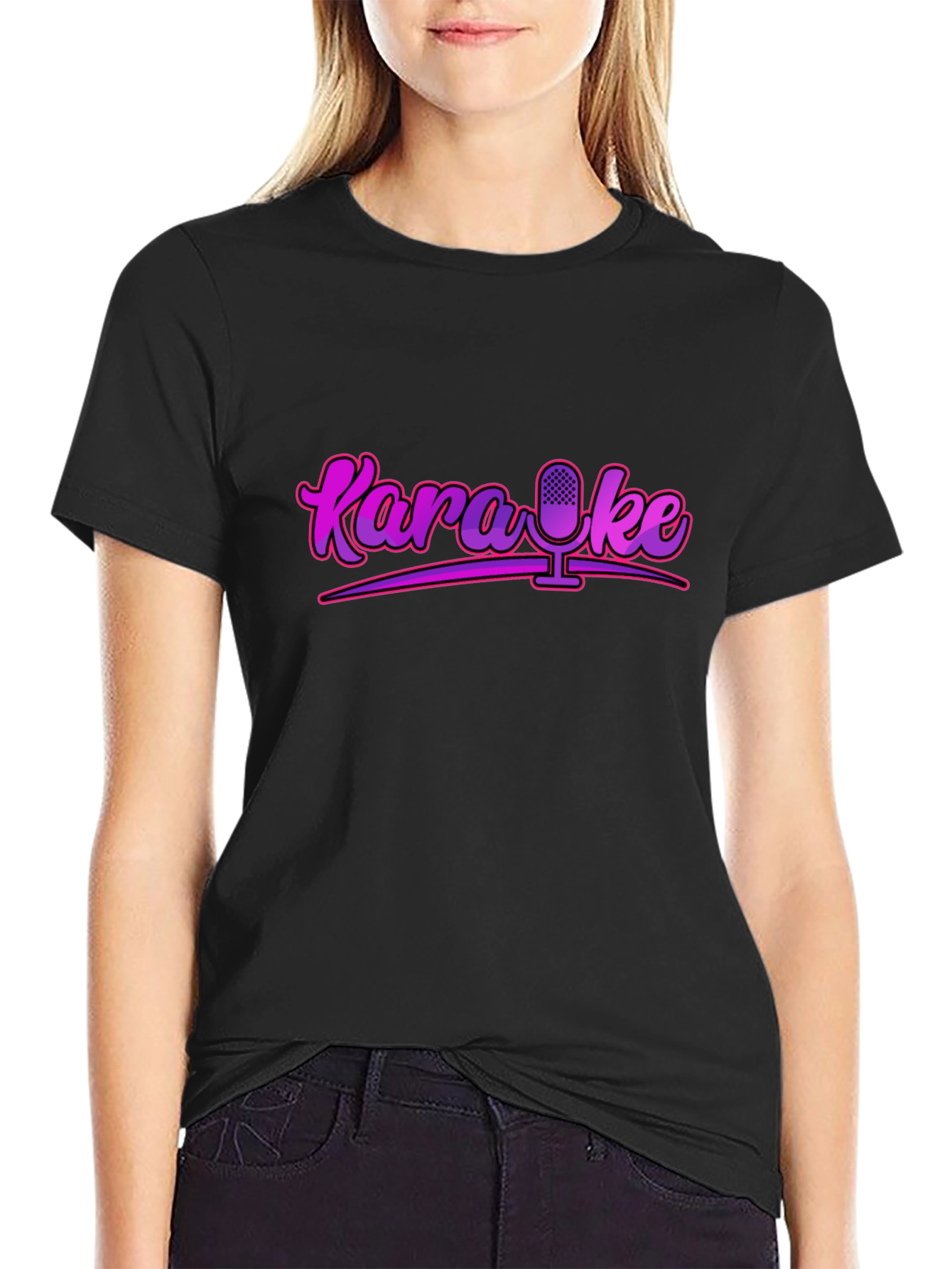 Karaoke Microphone Graphic Tee - Retro Style!