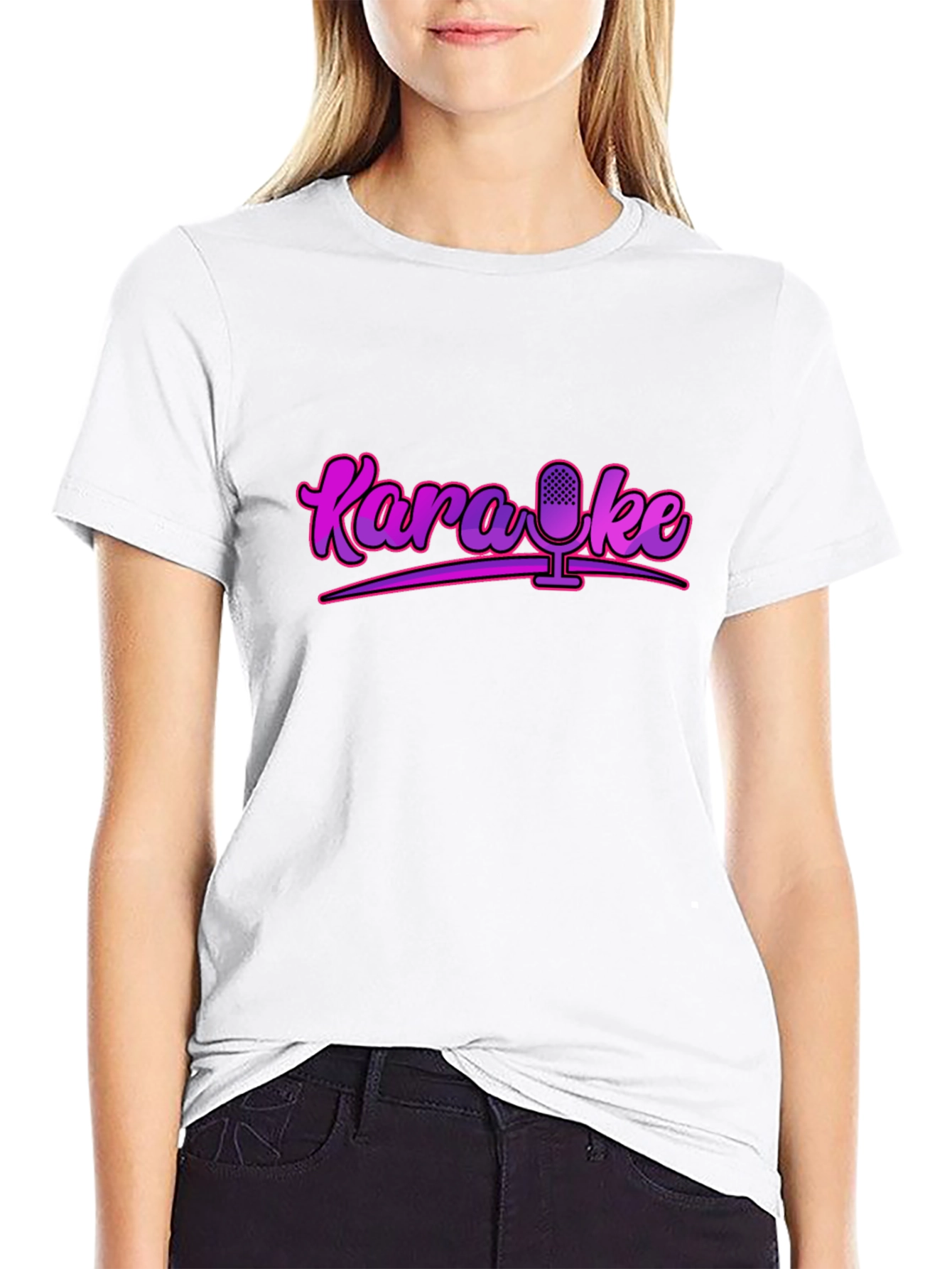 Karaoke Microphone Graphic Tee - Retro Style!