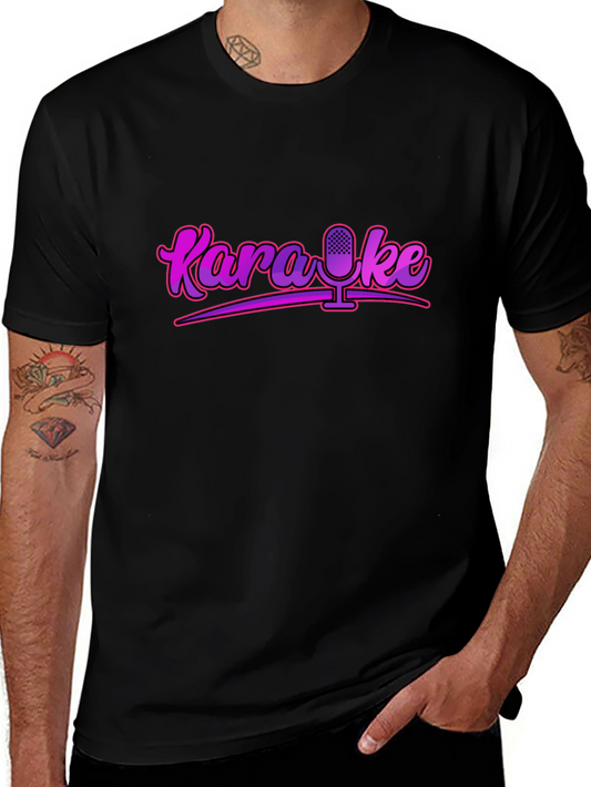 Karaoke Microphone Graphic Tee - Retro Style!