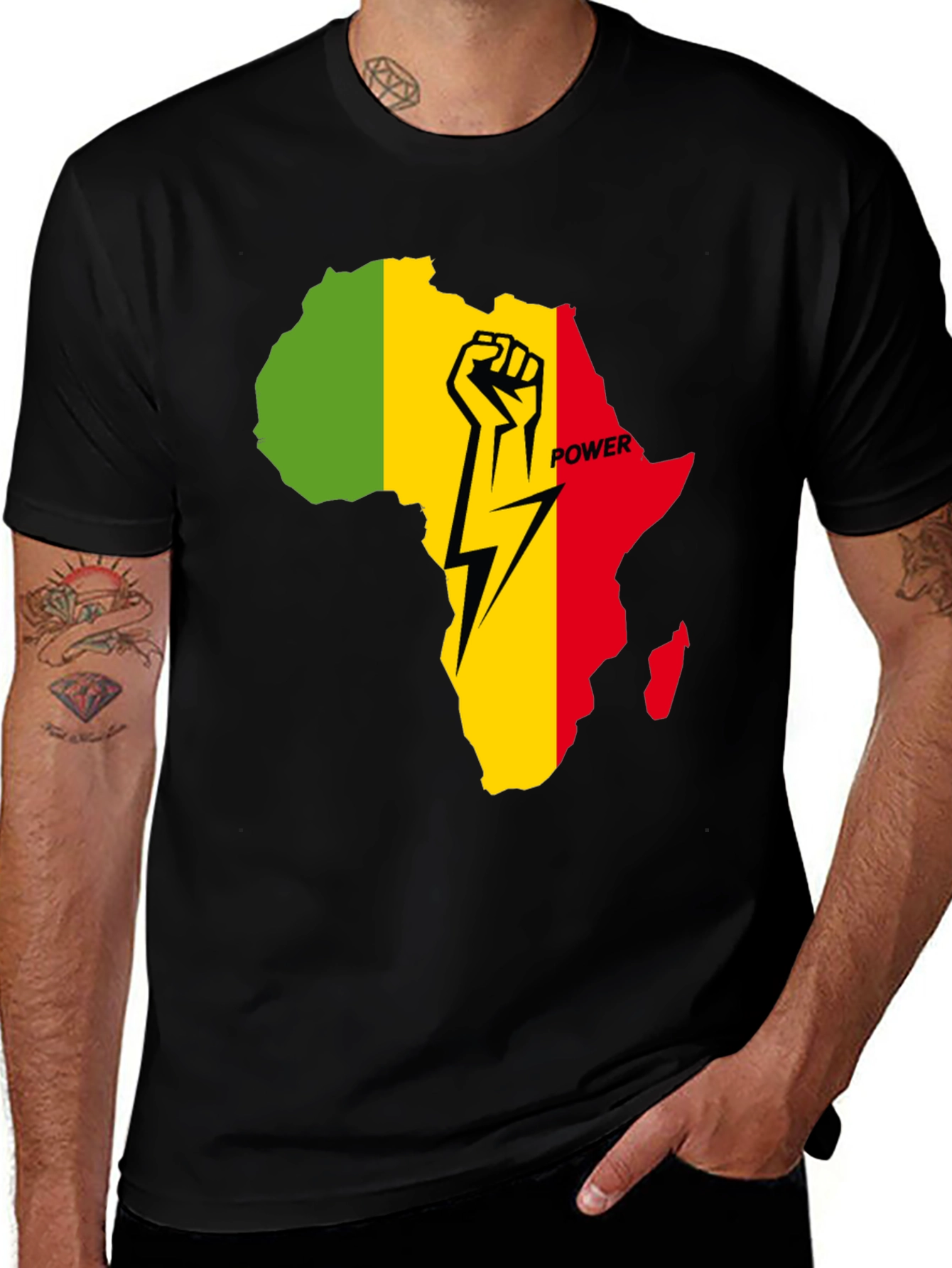 African Power Fist T-Shirt - Black Pride
