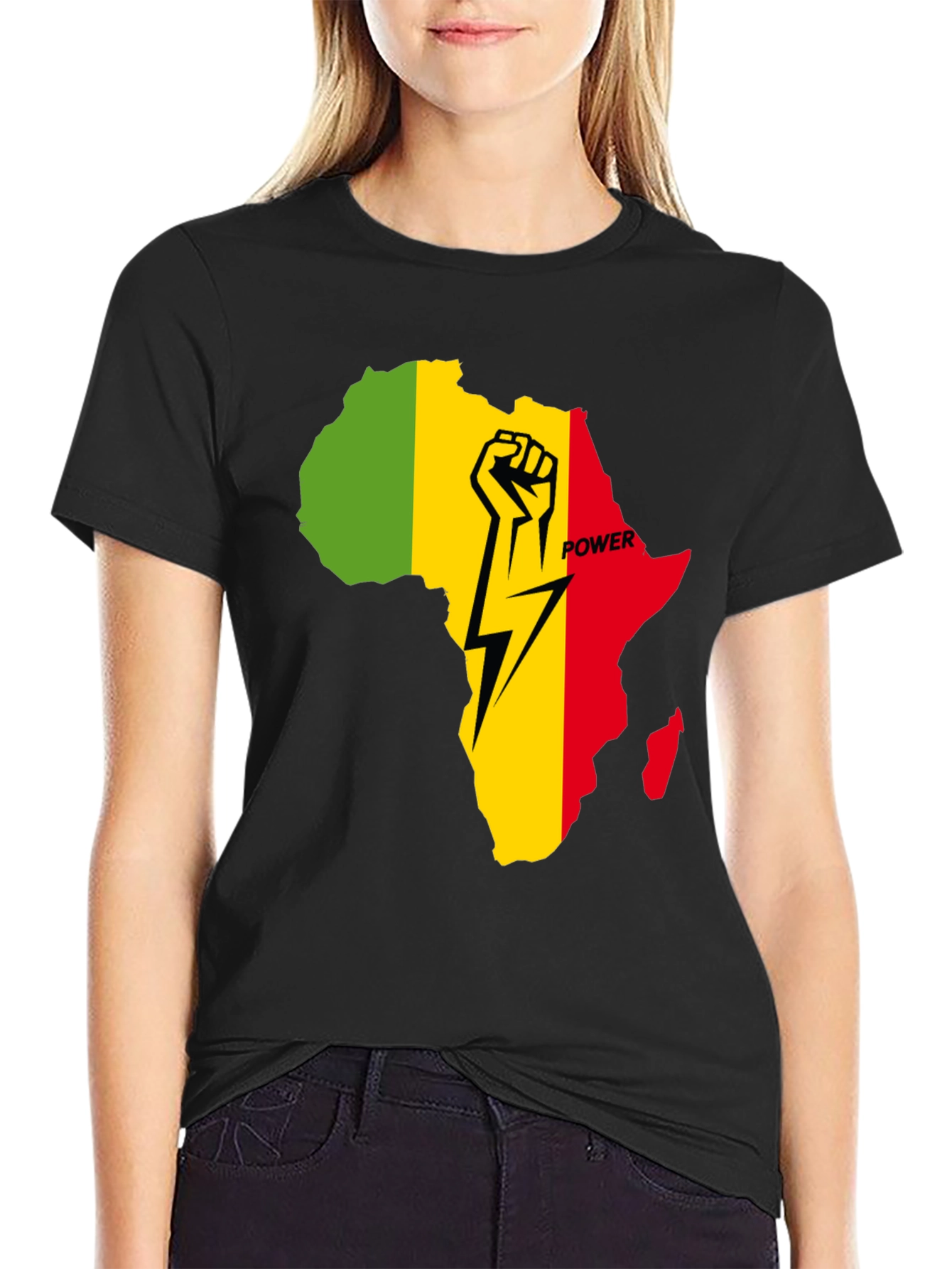 African Power Fist T-Shirt - Black Pride