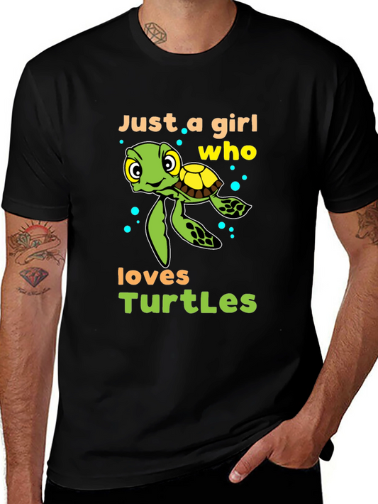 Girl Who Loves Turtles T-Shirt - Cute Sea Turtle Design