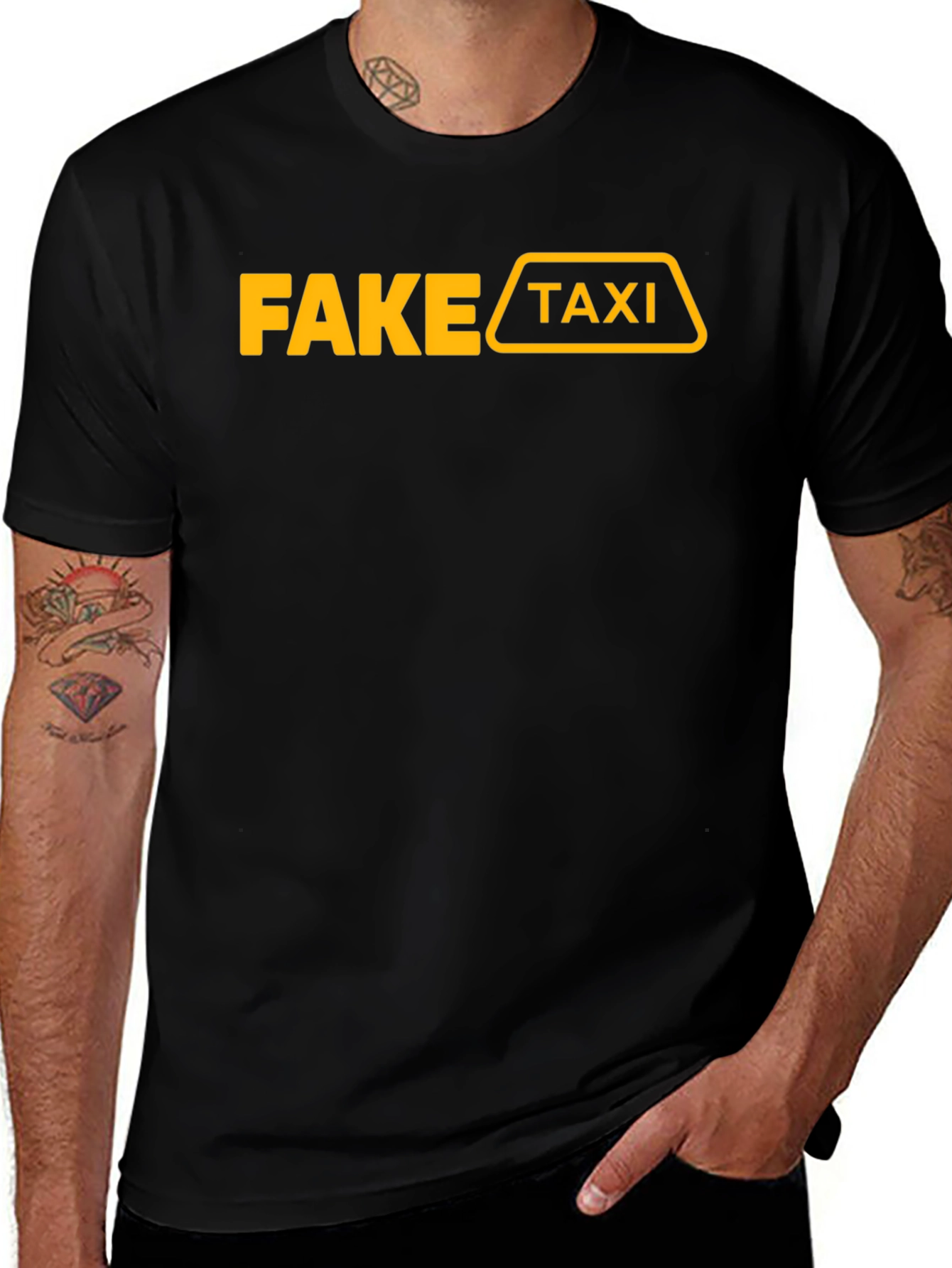 Fake Taxi Graphic T-Shirt Funny Adult Humor Tee