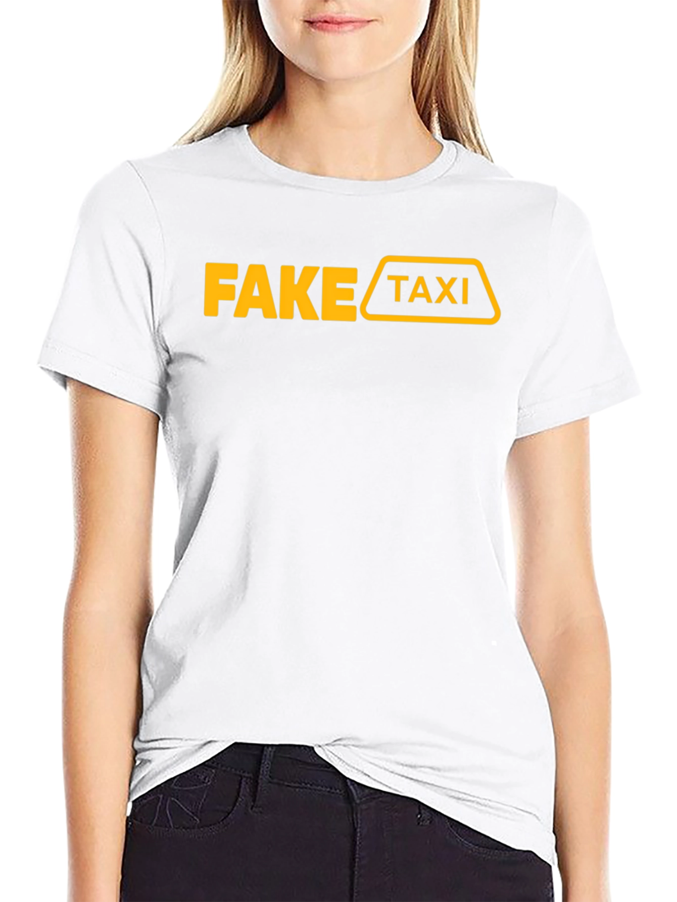 Fake Taxi Graphic T-Shirt Funny Adult Humor Tee