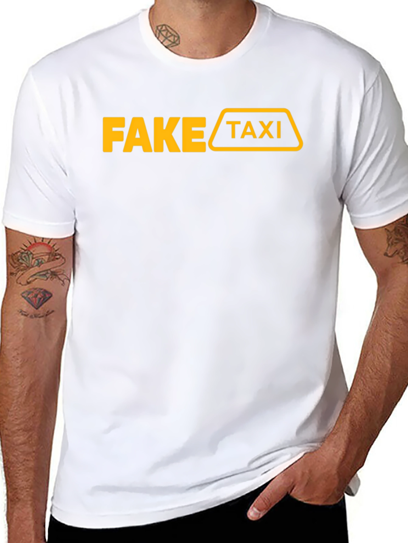 Fake Taxi Graphic T-Shirt Funny Adult Humor Tee