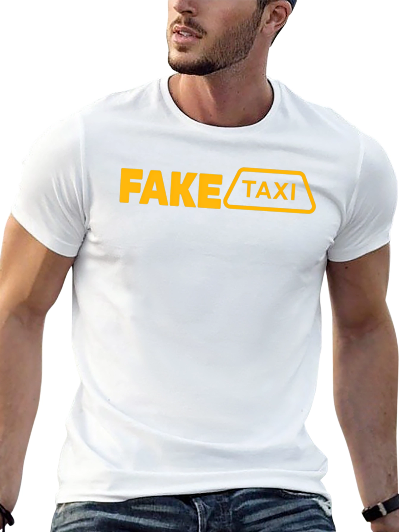 Fake Taxi Graphic T-Shirt Funny Adult Humor Tee