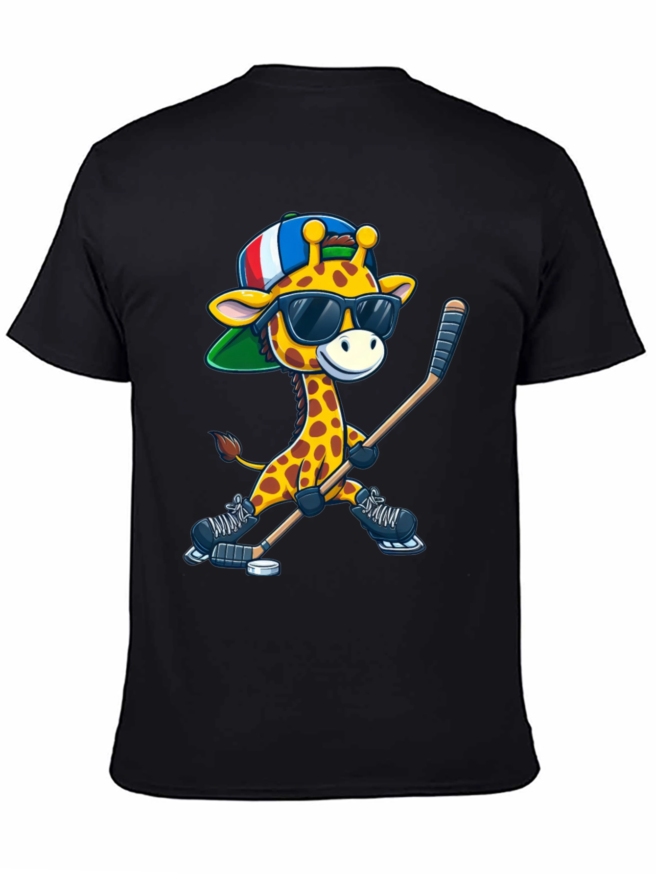 Giraffe Hockey Player Graphic Tee