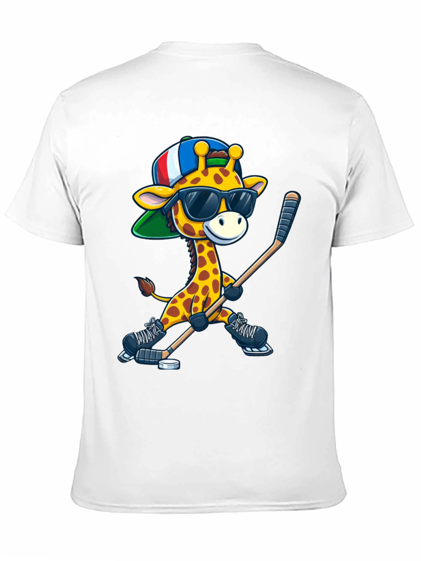 Giraffe Hockey Player Graphic Tee