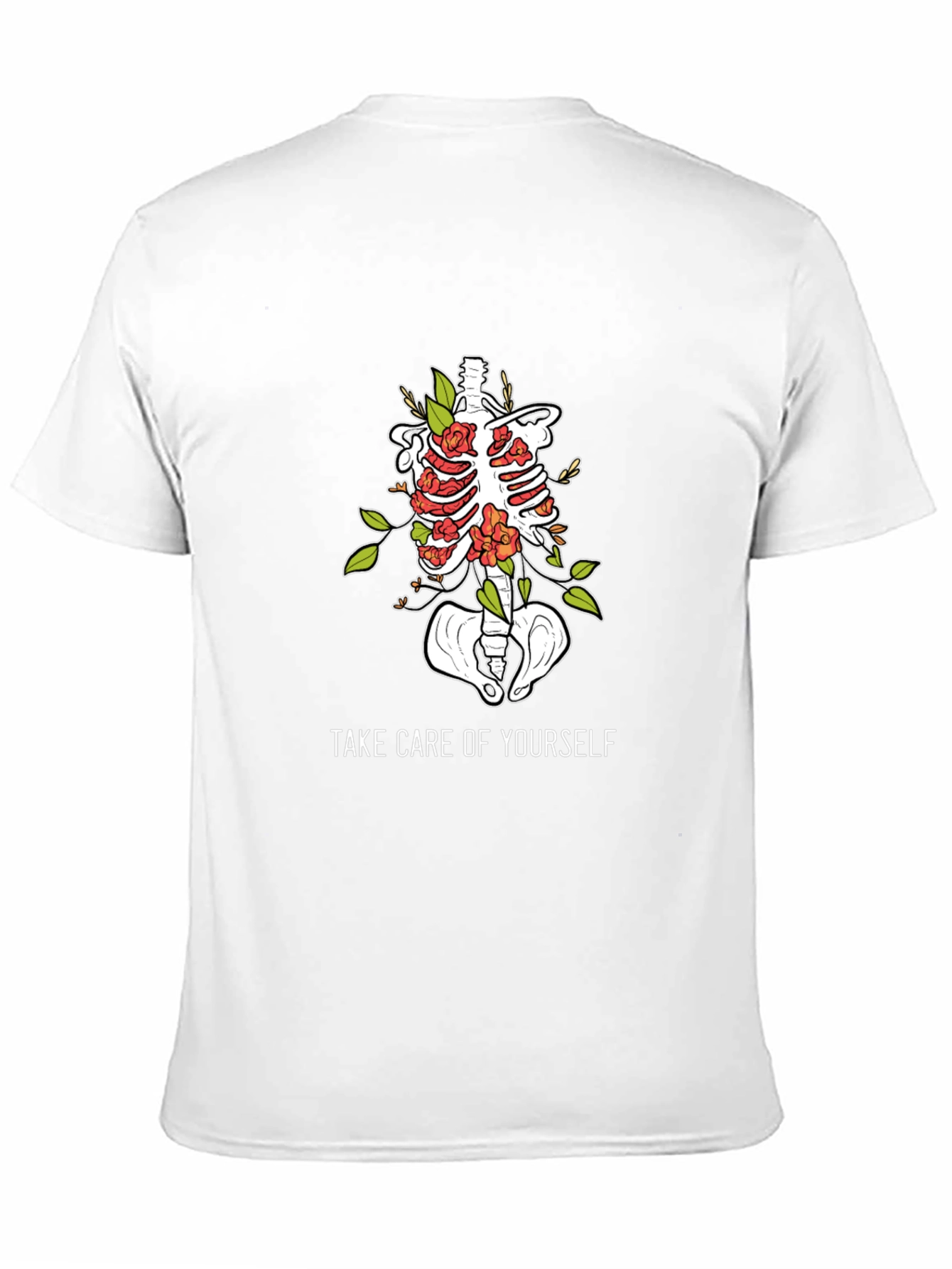 Anatomical Floral Ribcage T-Shirt