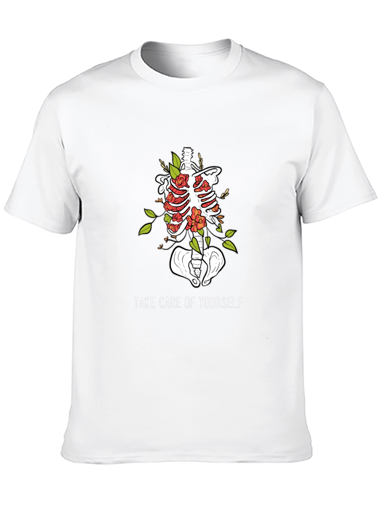 Anatomical Floral Ribcage T-Shirt