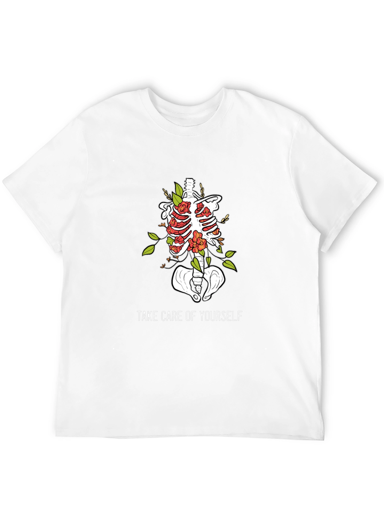 Anatomical Floral Ribcage T-Shirt