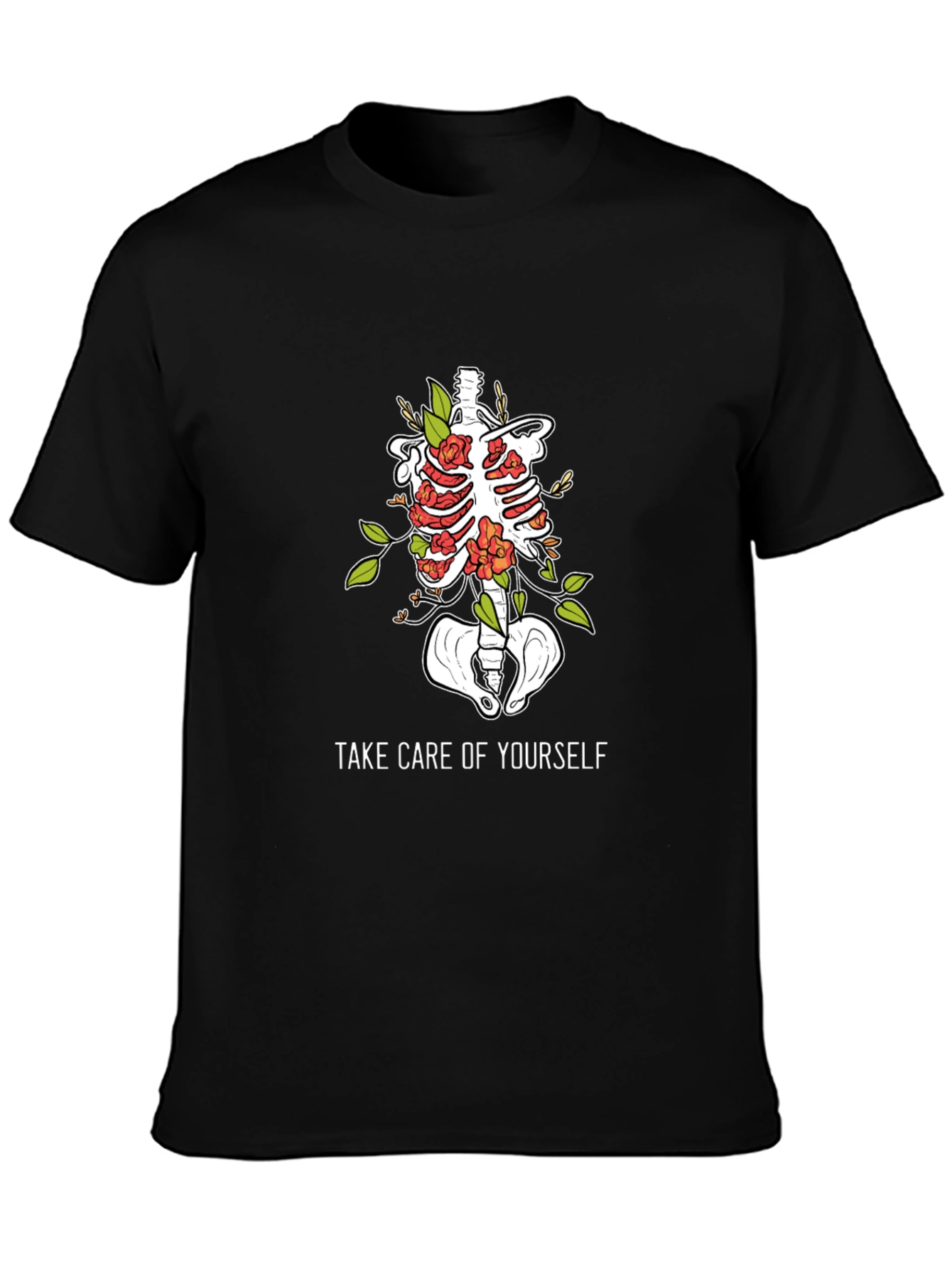 Anatomical Floral Ribcage T-Shirt
