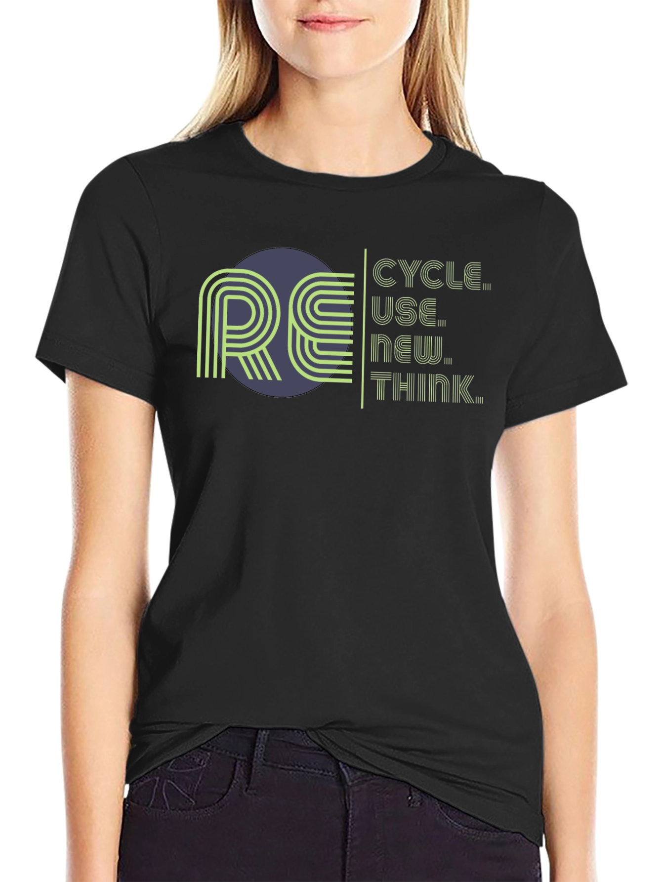 Eco-Friendly RE Graphic Black T-Shirt