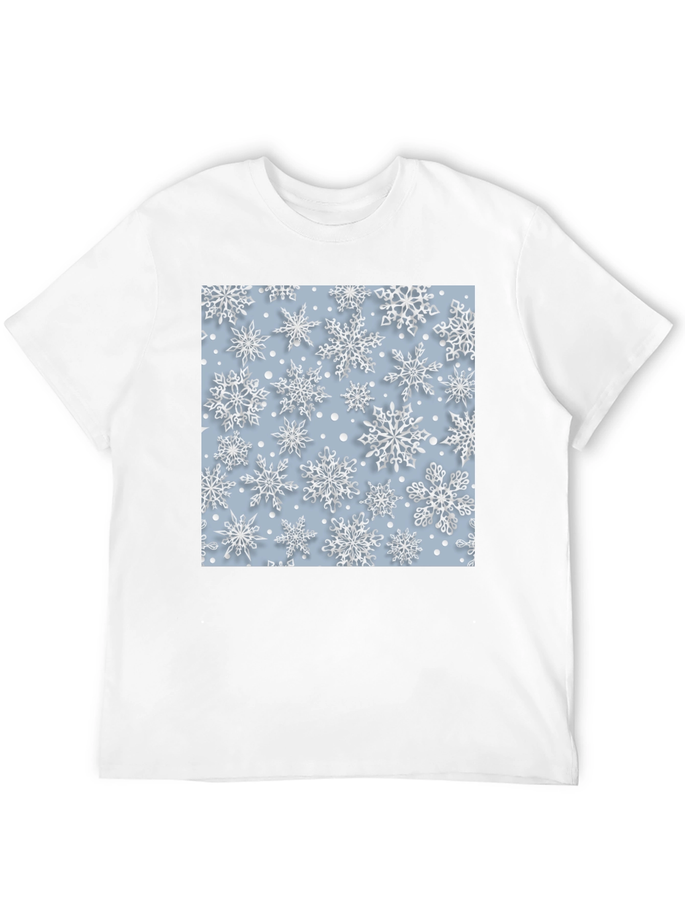 Snowflake Pattern T-Shirt - Stylish Winter Apparel
