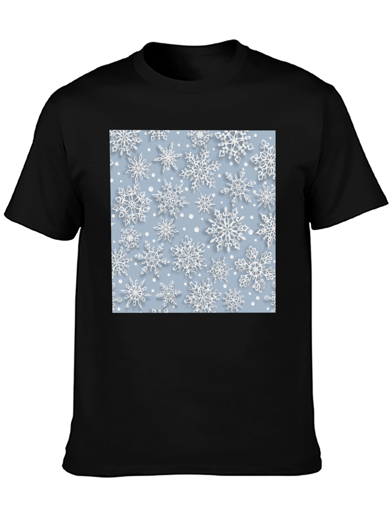 Snowflake Pattern T-Shirt - Stylish Winter Apparel