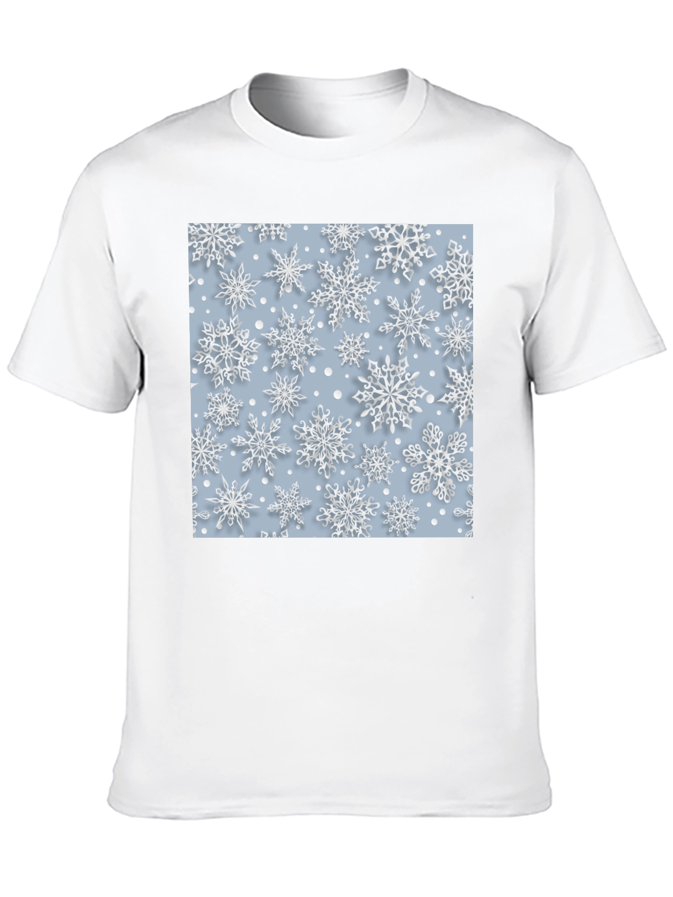 Snowflake Pattern T-Shirt - Stylish Winter Apparel