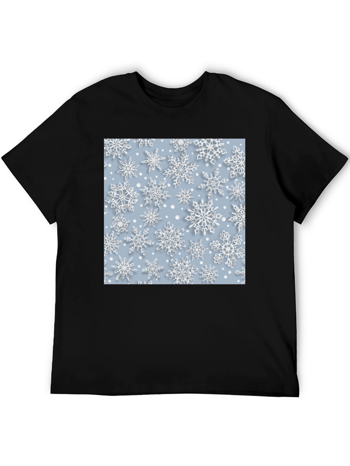 Snowflake Pattern T-Shirt - Stylish Winter Apparel