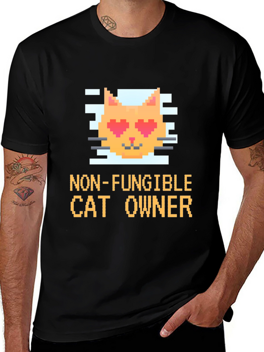 Non-Fungible Cat Owner Pixel Art T-Shirt