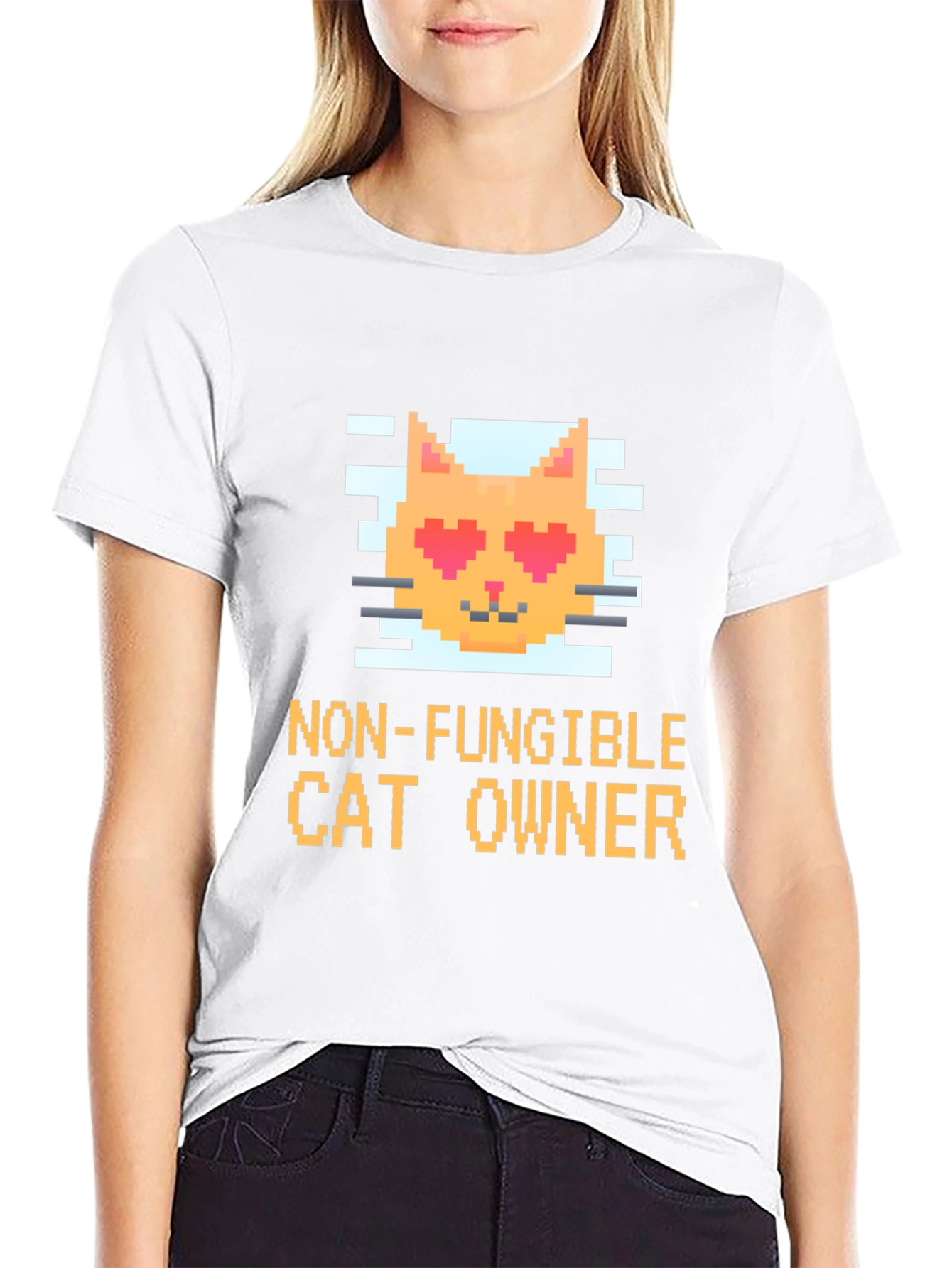 Non-Fungible Cat Owner Pixel Art T-Shirt
