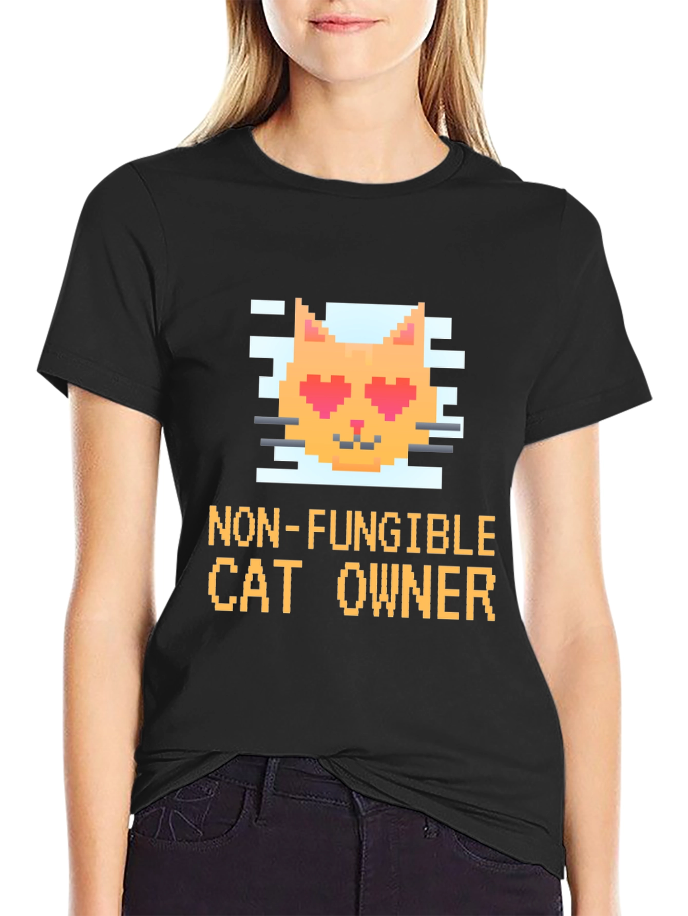 Non-Fungible Cat Owner Pixel Art T-Shirt