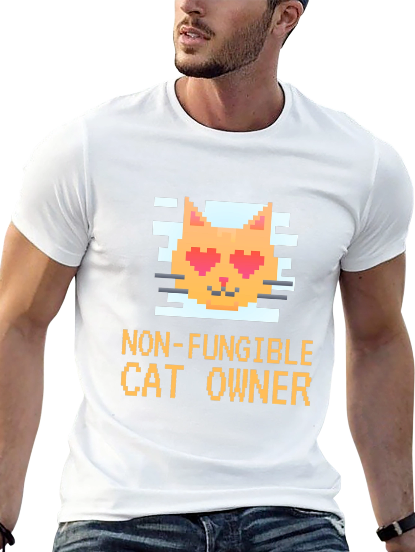 Non-Fungible Cat Owner Pixel Art T-Shirt