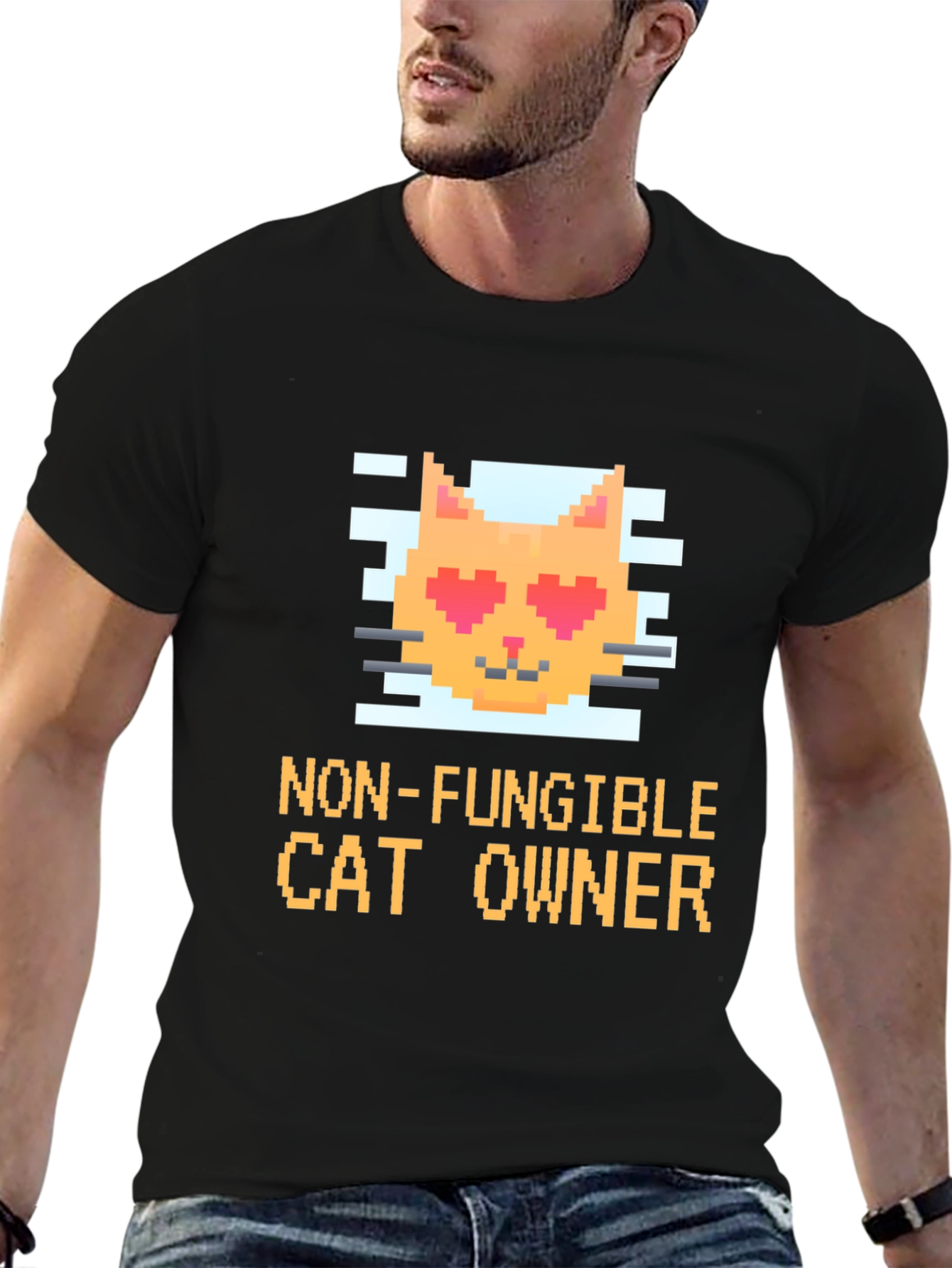Non-Fungible Cat Owner Pixel Art T-Shirt