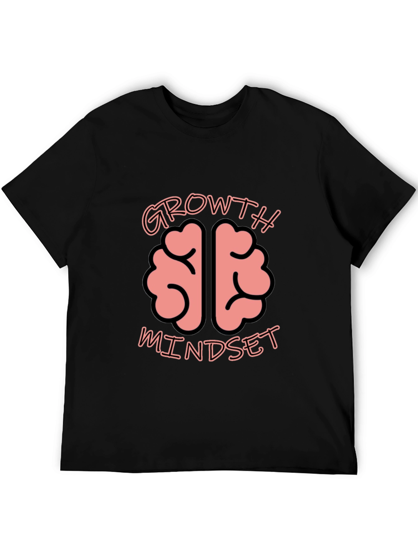 Growth Mindset Brain Graphic Tee - Unisex Black T-Shirt