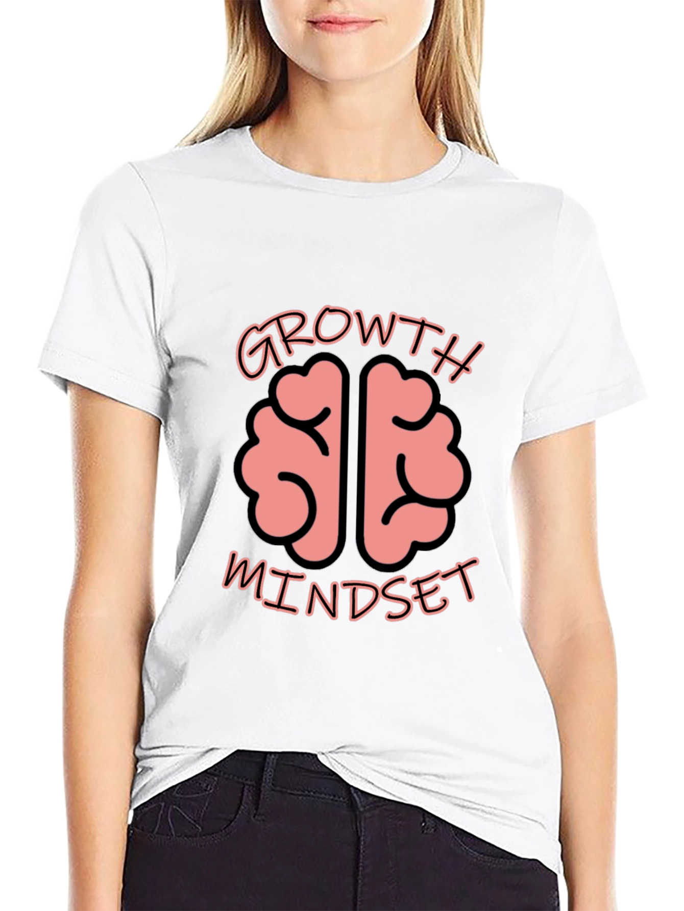 Growth Mindset Brain Graphic Tee - Unisex Black T-Shirt