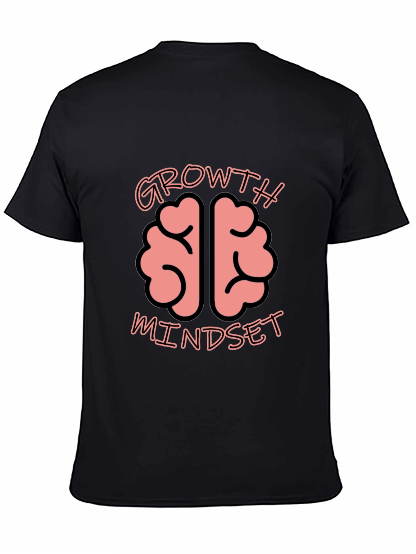 Growth Mindset Brain Graphic Tee - Unisex Black T-Shirt
