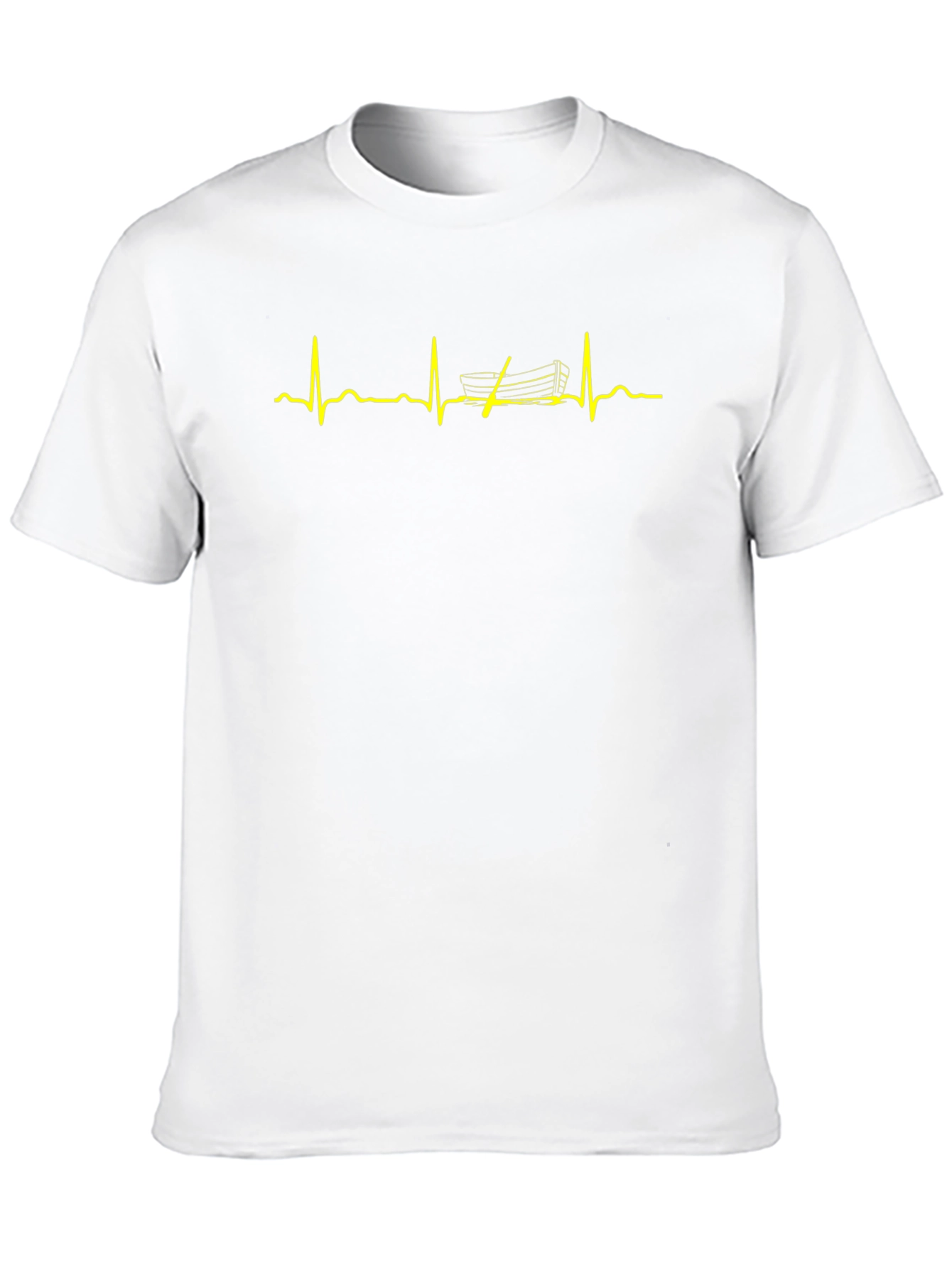 Heartbeat Boat T-Shirt - Black Crew Neck Tee