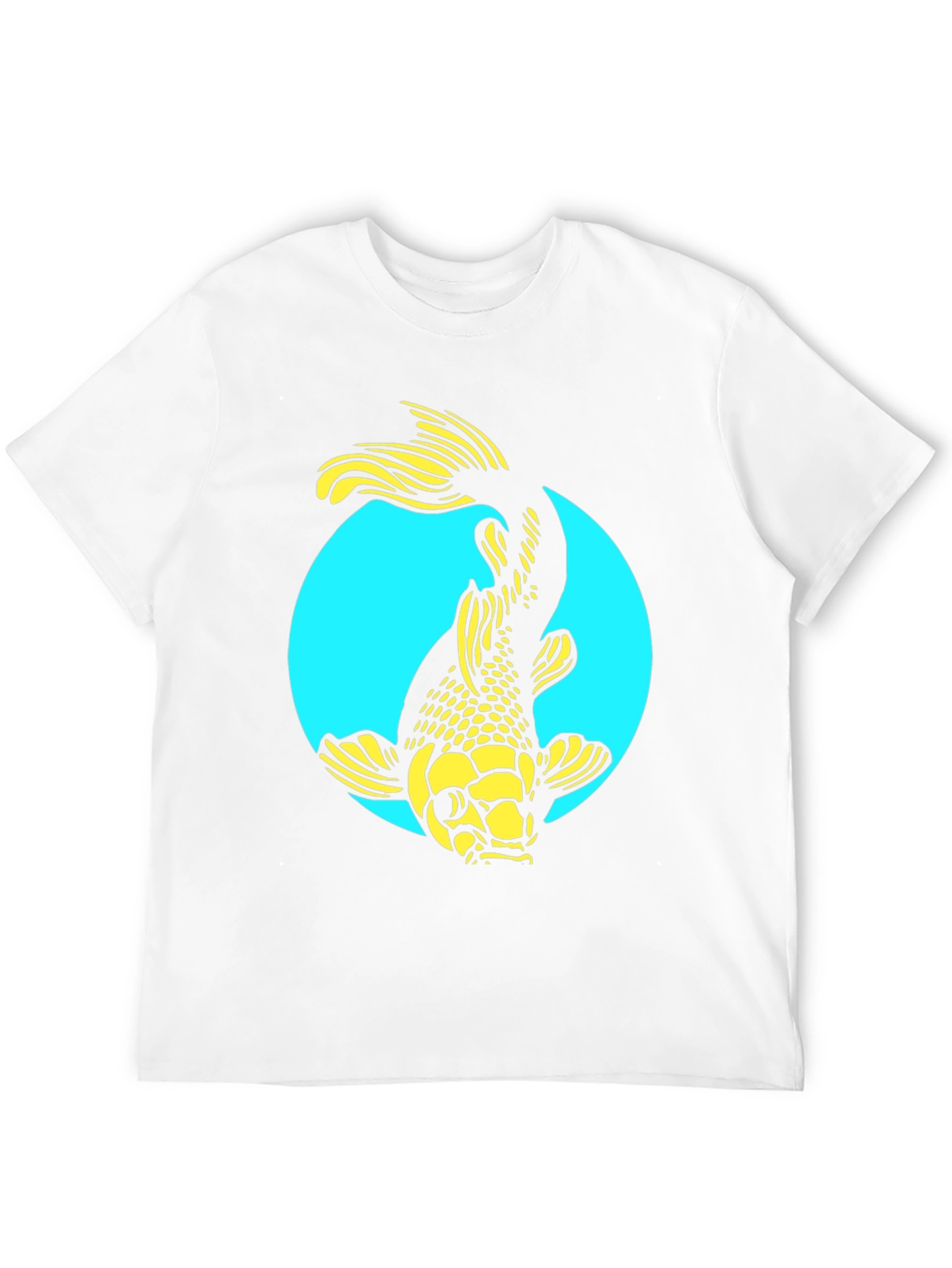Koi Fish Graphic Tee - Stylish Black Cotton T-Shirt