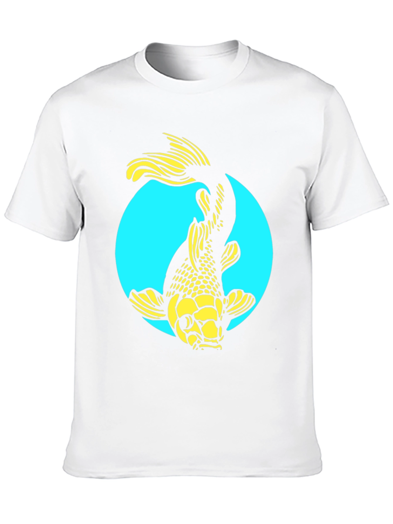 Koi Fish Graphic Tee - Stylish Black Cotton T-Shirt