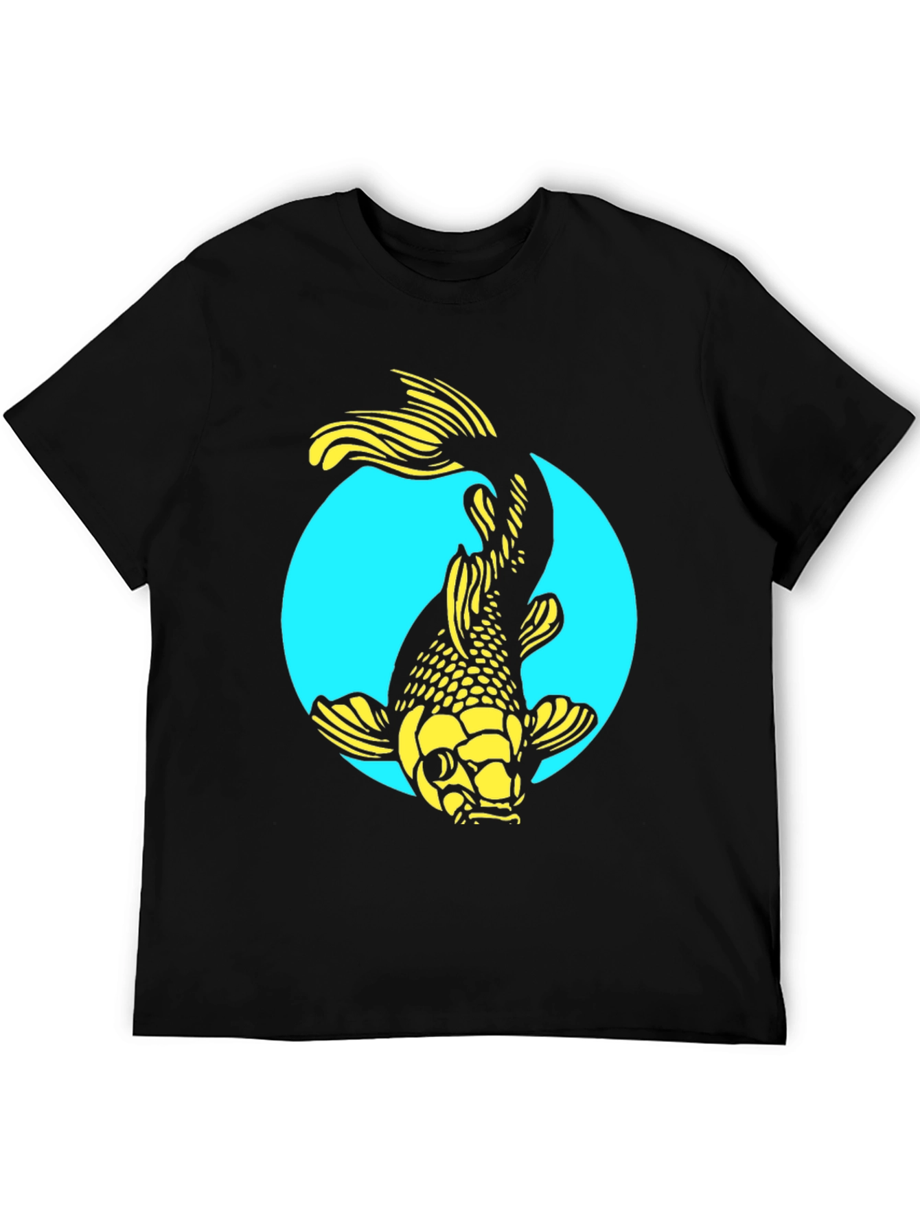 Koi Fish Graphic Tee - Stylish Black Cotton T-Shirt