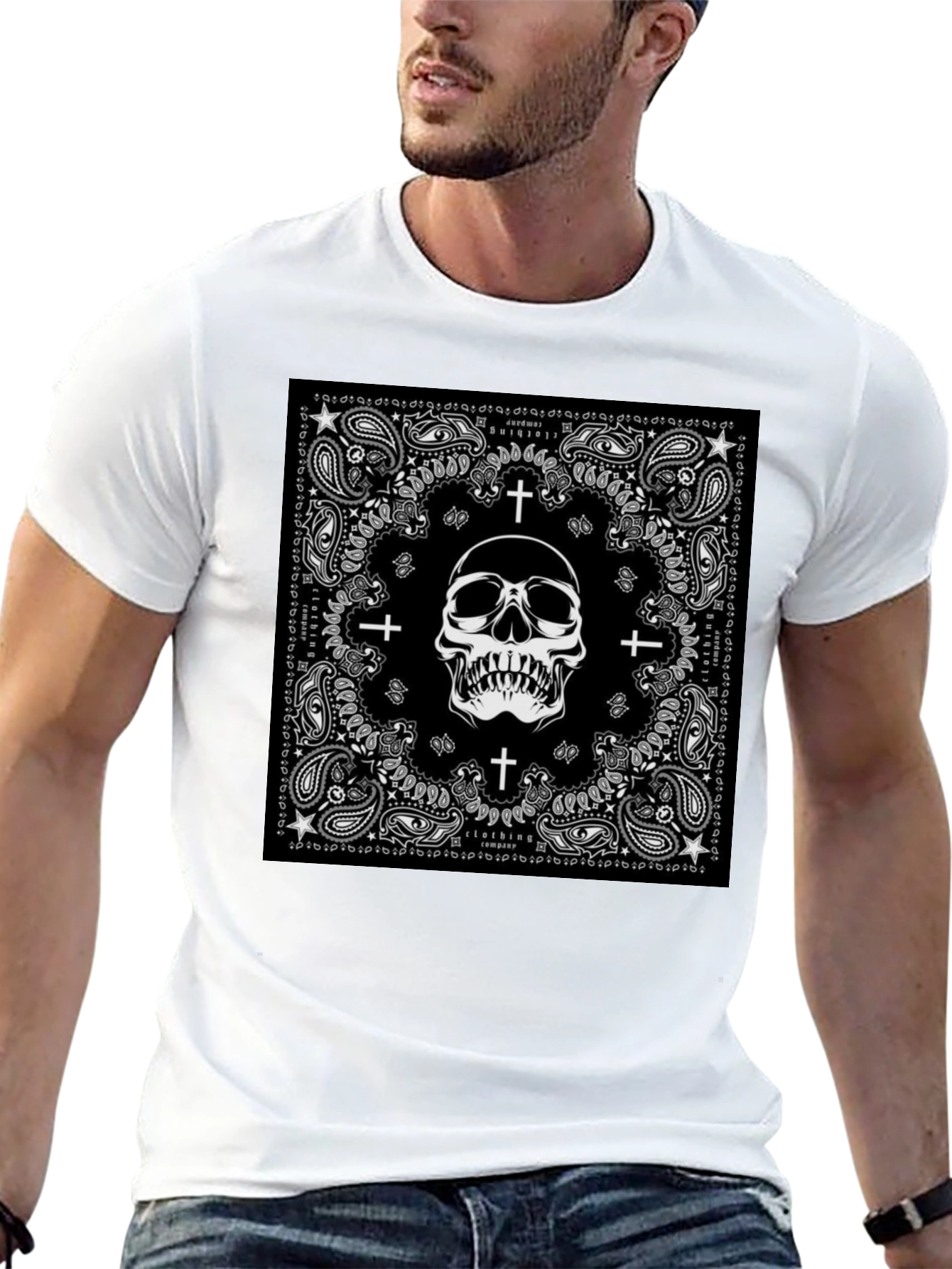 Skull Bandana Black T-Shirt