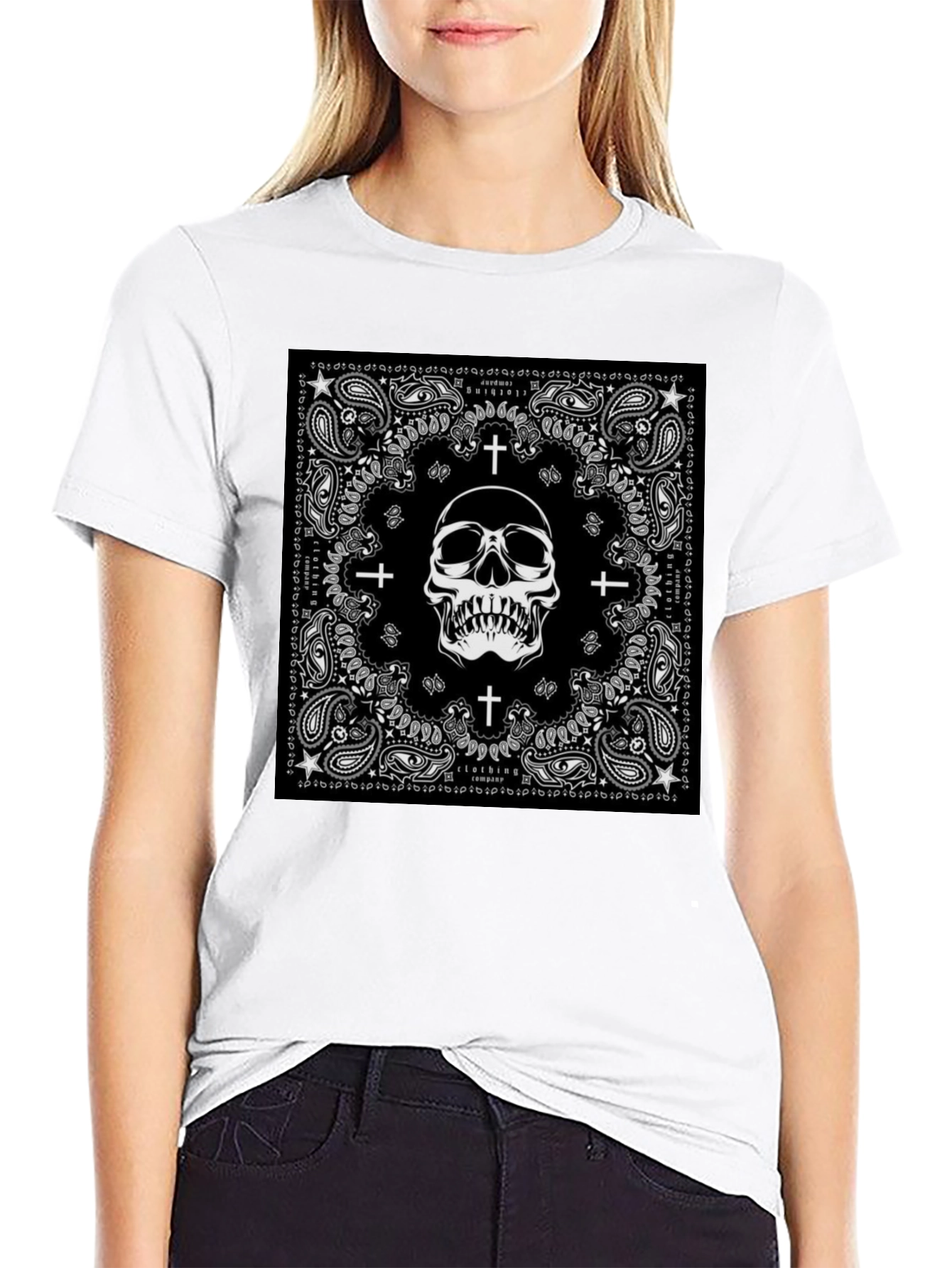 Skull Bandana Black T-Shirt