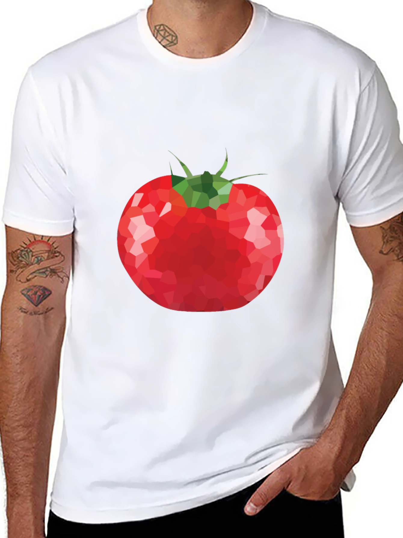 Tomato Graphic T-Shirt - Unique Poly Art Tee