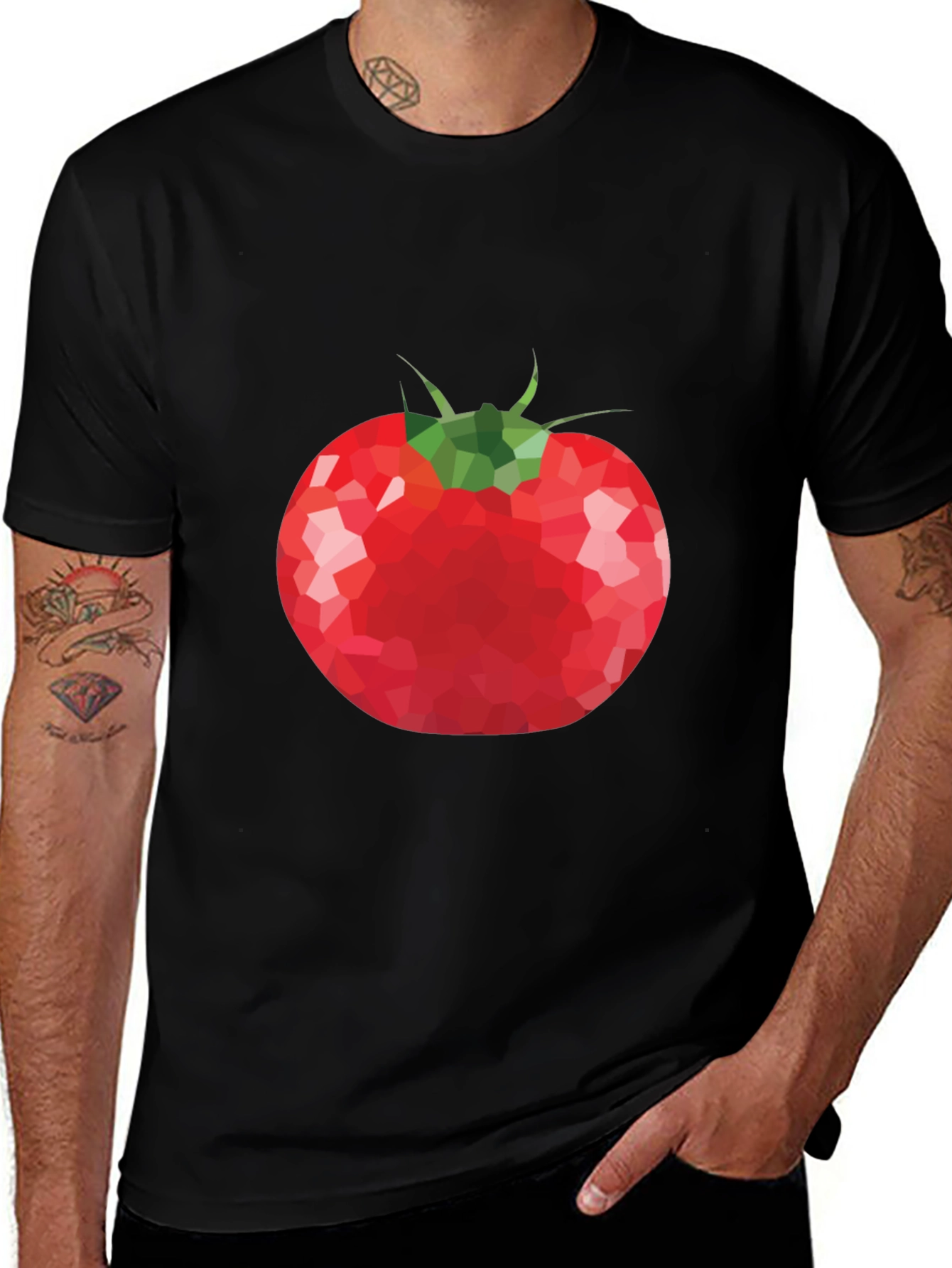 Tomato Graphic T-Shirt - Unique Poly Art Tee