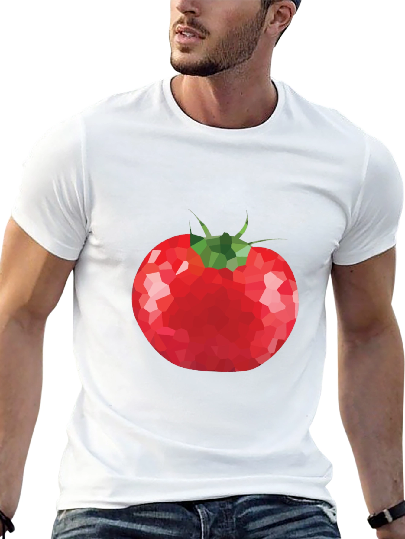 Tomato Graphic T-Shirt - Unique Poly Art Tee