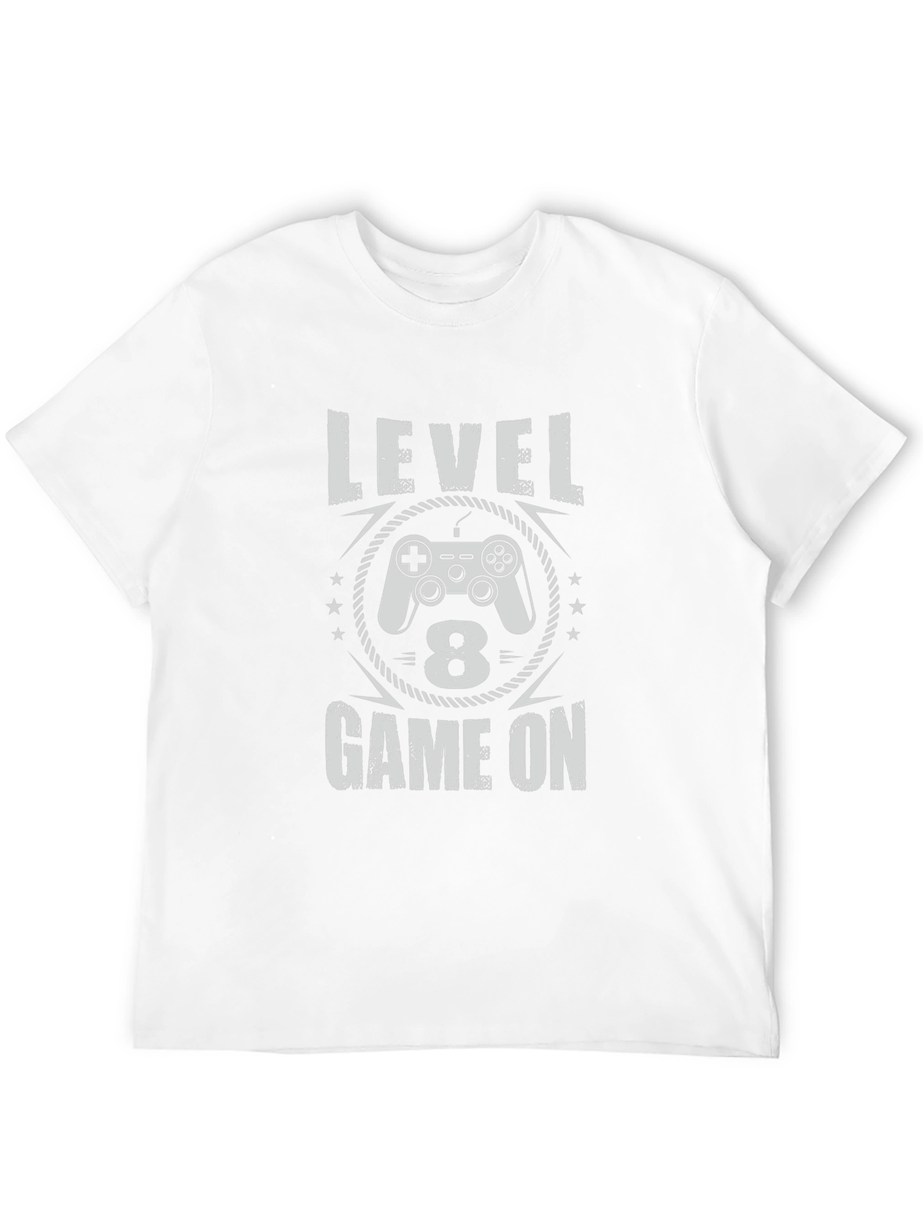 Level 8 Game On Black T-Shirt