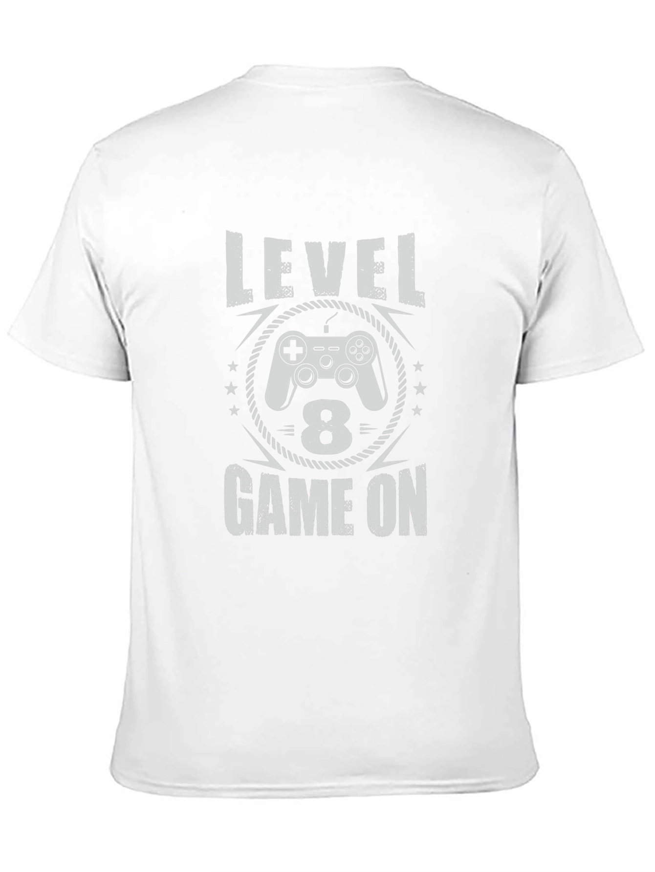 Level 8 Game On Black T-Shirt