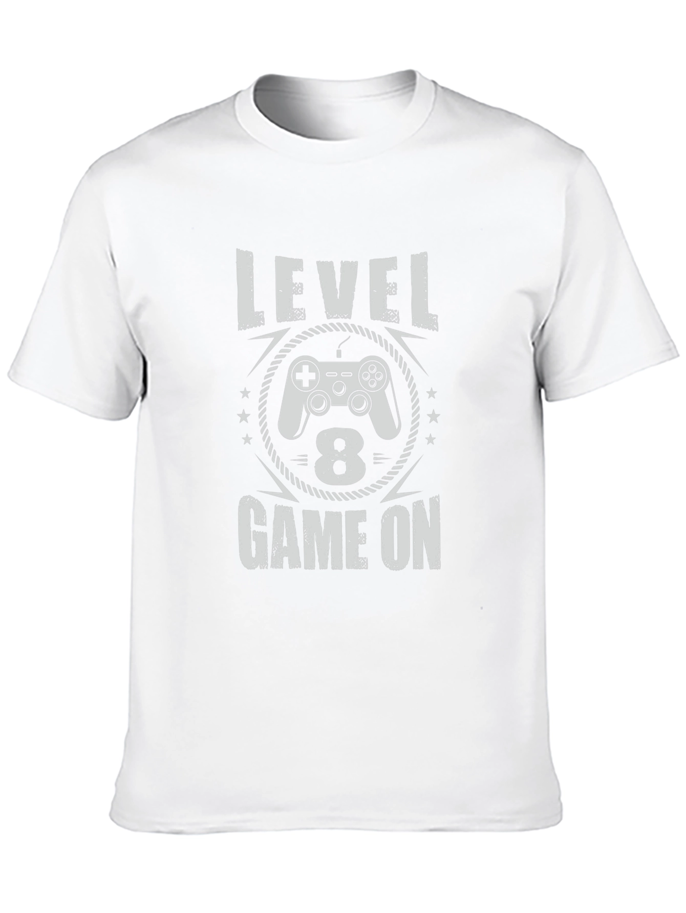 Level 8 Game On Black T-Shirt