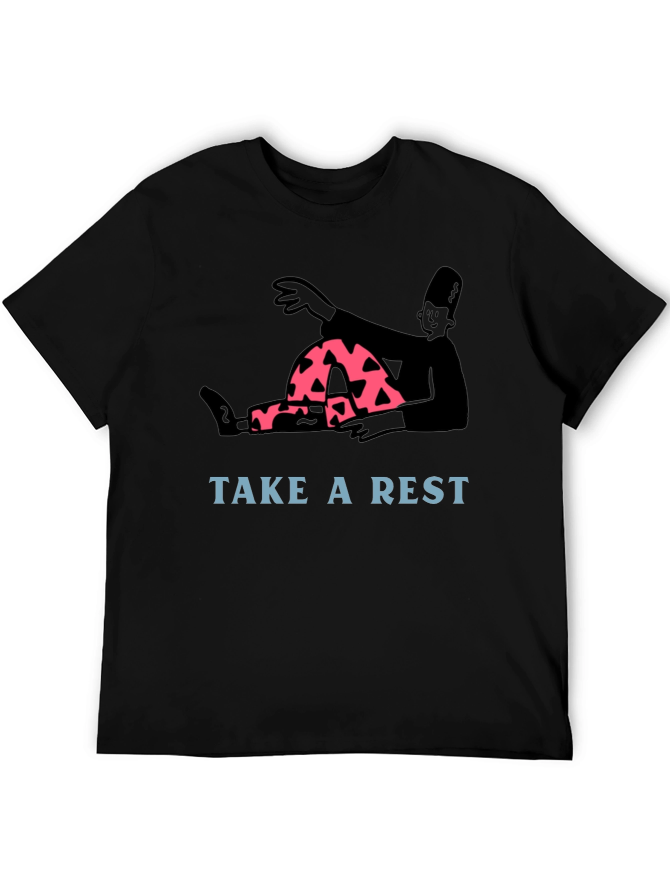 Relaxed Cartoon Graphic Tee - Take a Rest