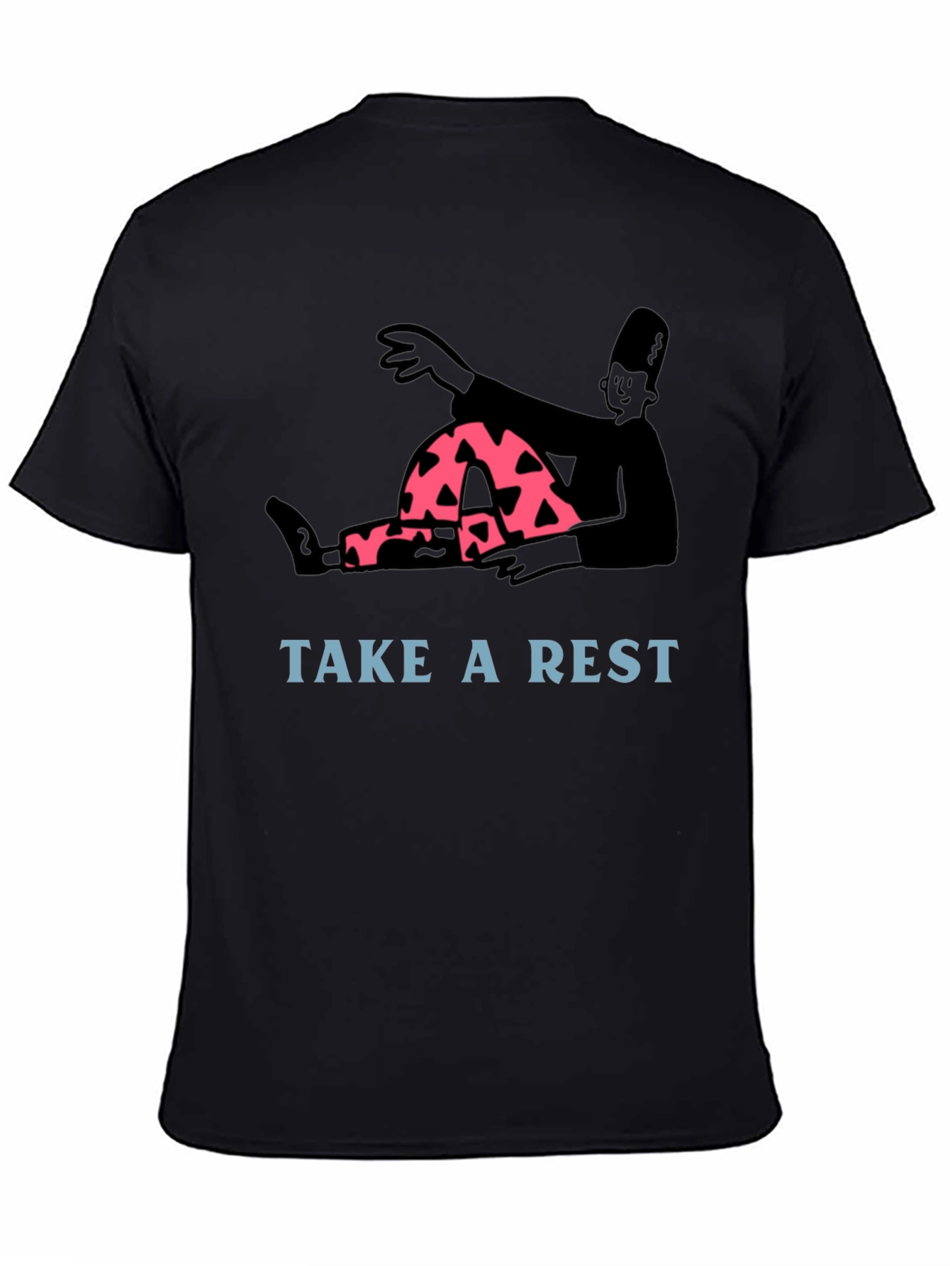 Relaxed Cartoon Graphic Tee - Take a Rest