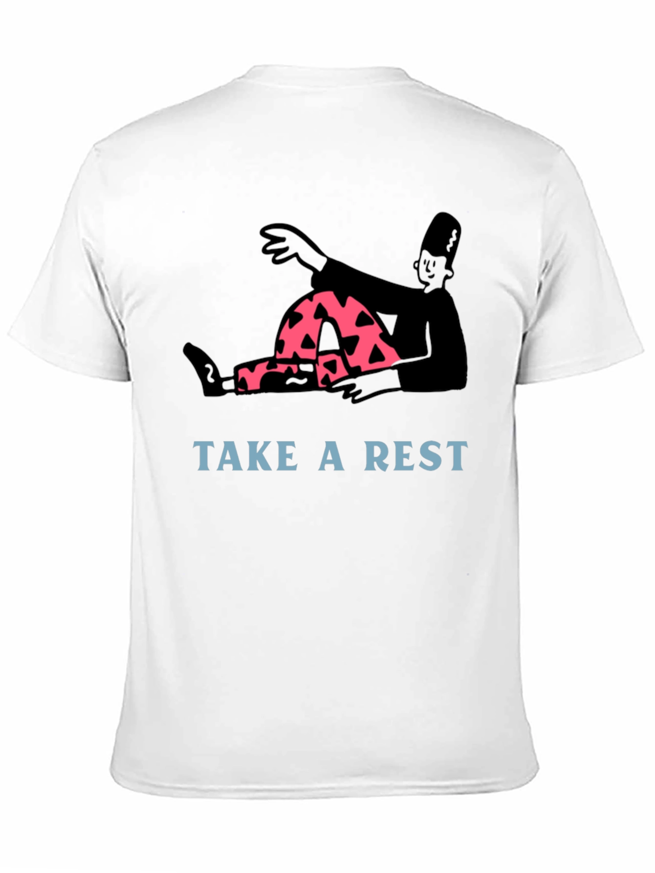 Relaxed Cartoon Graphic Tee - Take a Rest