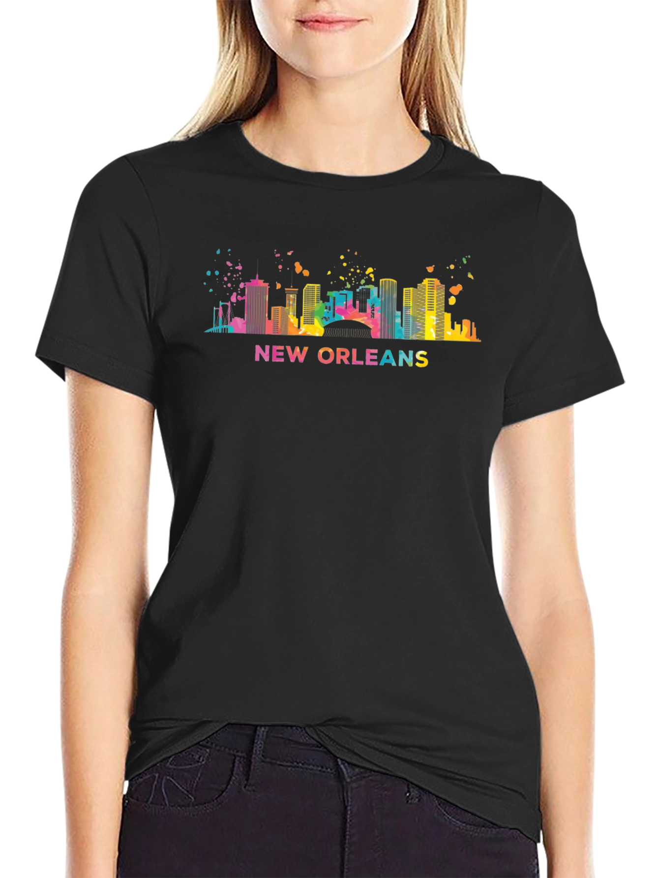 New Orleans Skyline Black T-Shirt