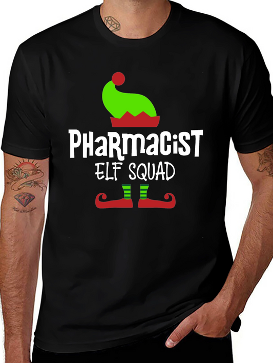 Pharmacist Elf Squad T-Shirt Christmas Tee