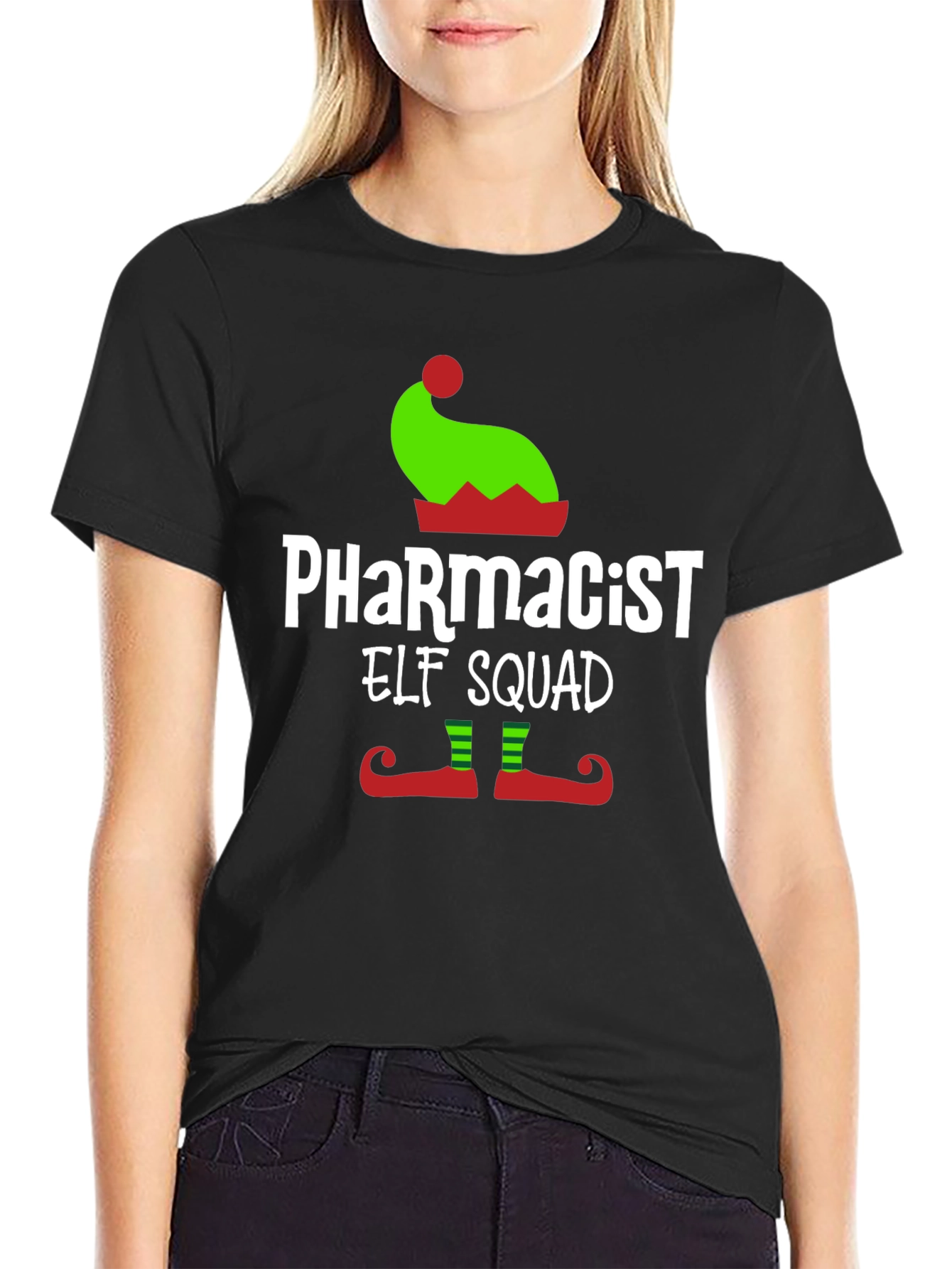 Pharmacist Elf Squad T-Shirt Christmas Tee